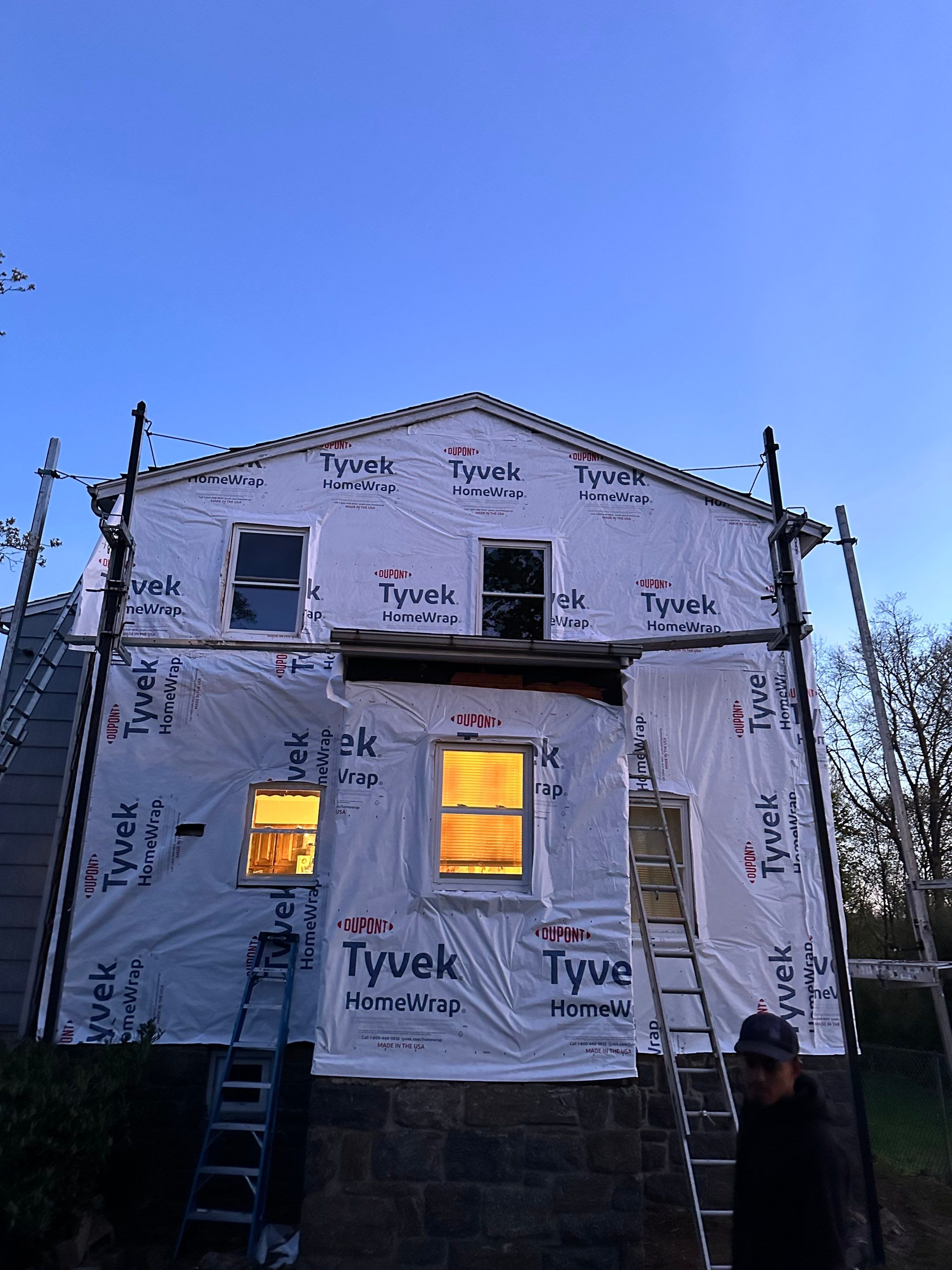 Siding Installation using Certainteed Cedar Impressions Straight Edge Perfection Shingles - D7 - Sterling Gray by A Plus Exterior