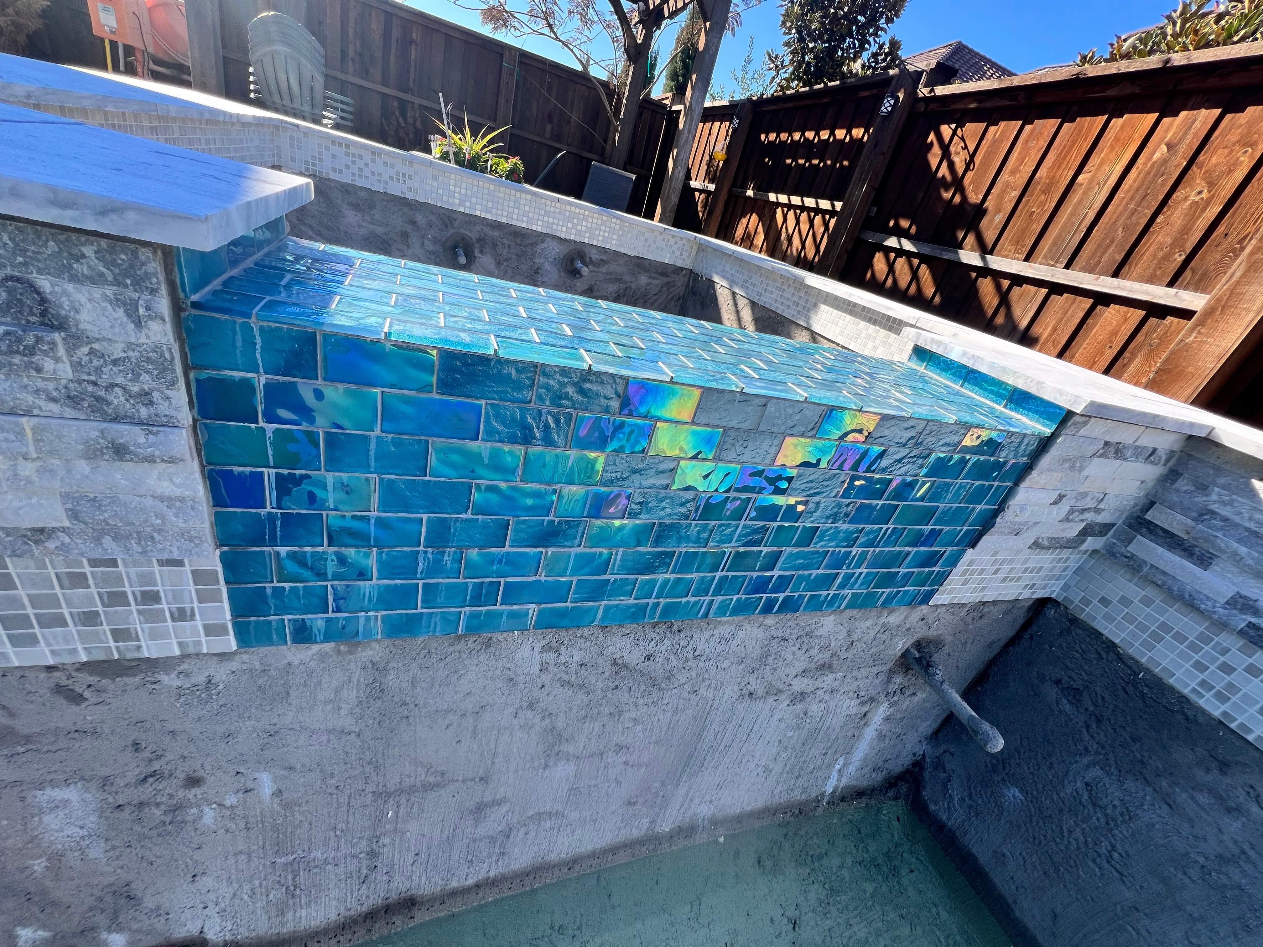 Modern Geometric Pool with Raised Spa by Pinnacle Pools and Spas - DFW