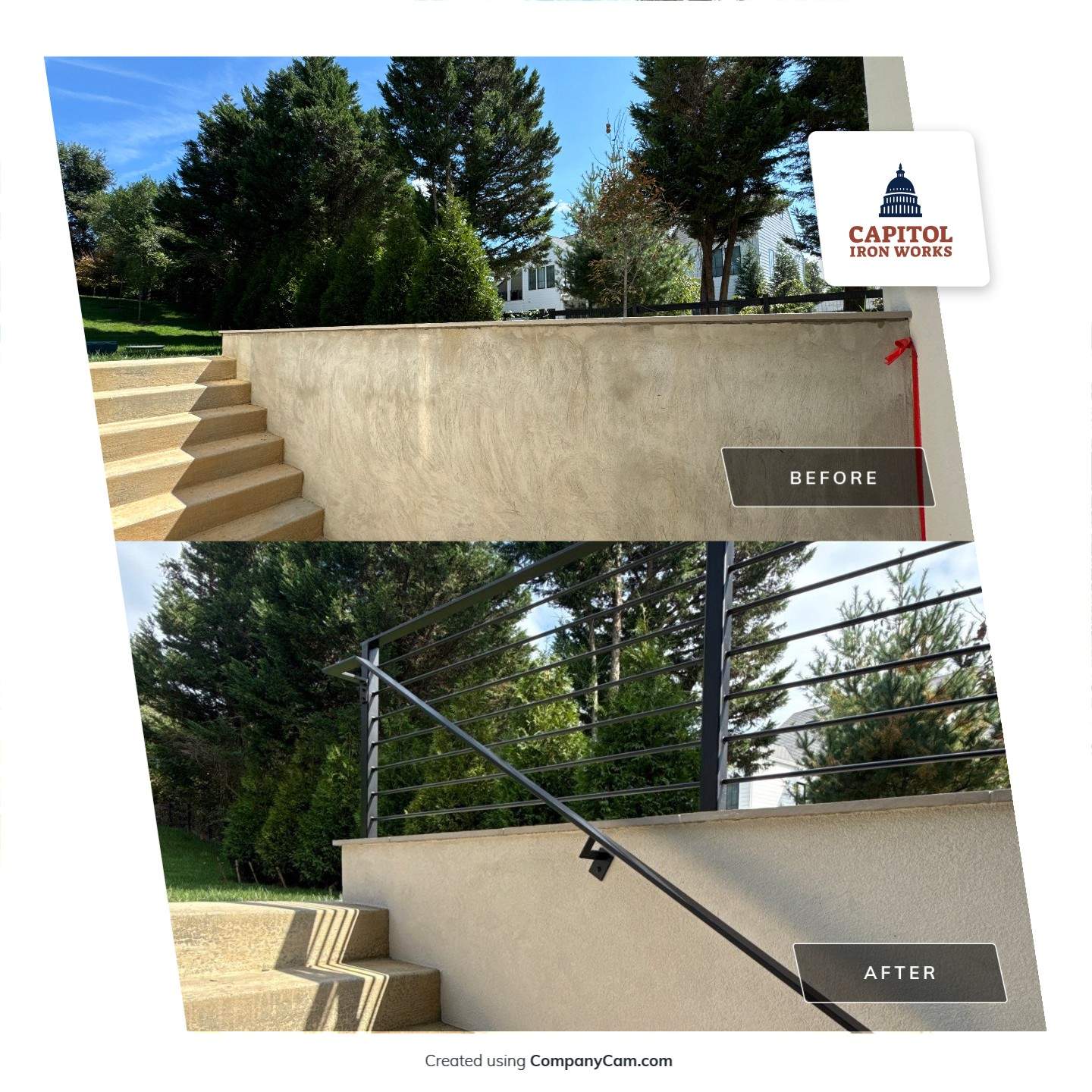Modern Custom Horizontal Round Bar Railings – Contemporary Residential Design by Capitol Iron Works