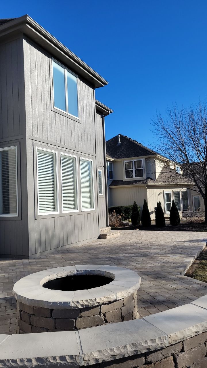Back Yard Paver Patio by LAND ESCAPES LLC
