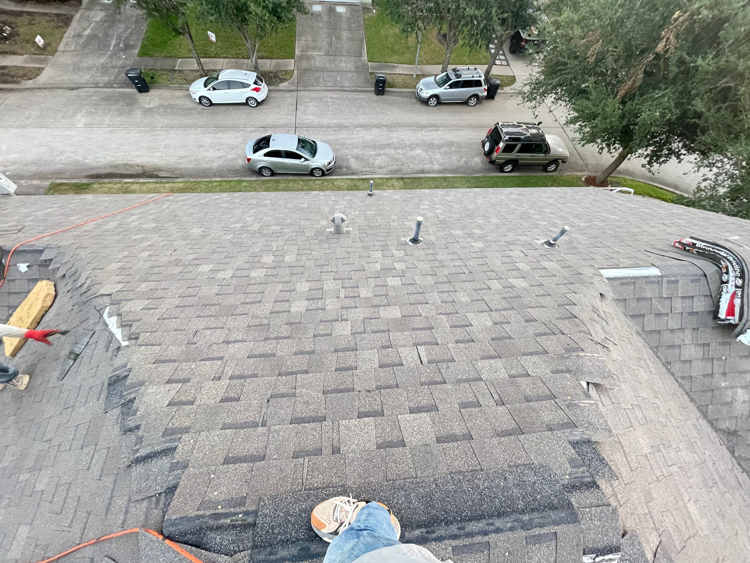 Residential Roofing Installation using Atlas Pinnacle® Pristine Shingles Weatherwood Color by CAP Roofing and Construction LLC