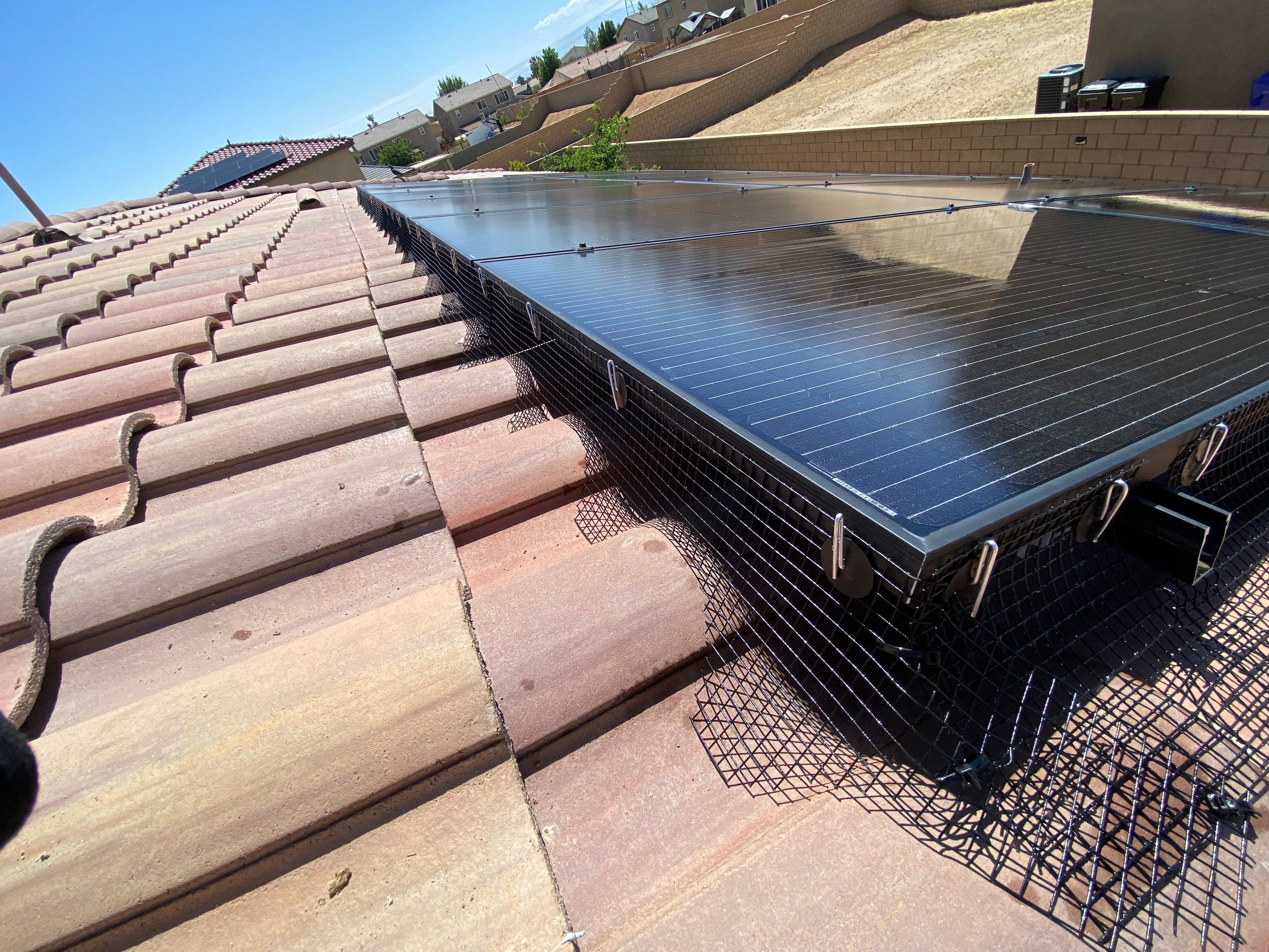 Bird Proofing Project in Victorville Ca by Palm Coast Solar Cleaning