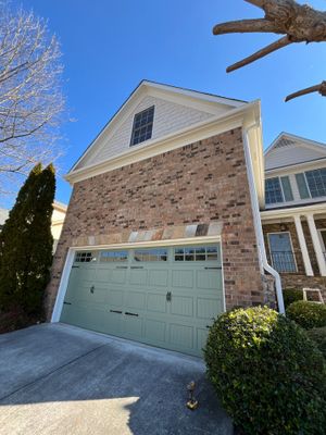 Garage Door and Home Exterior Painting and Rotten Wood Replacement in Marietta, GA