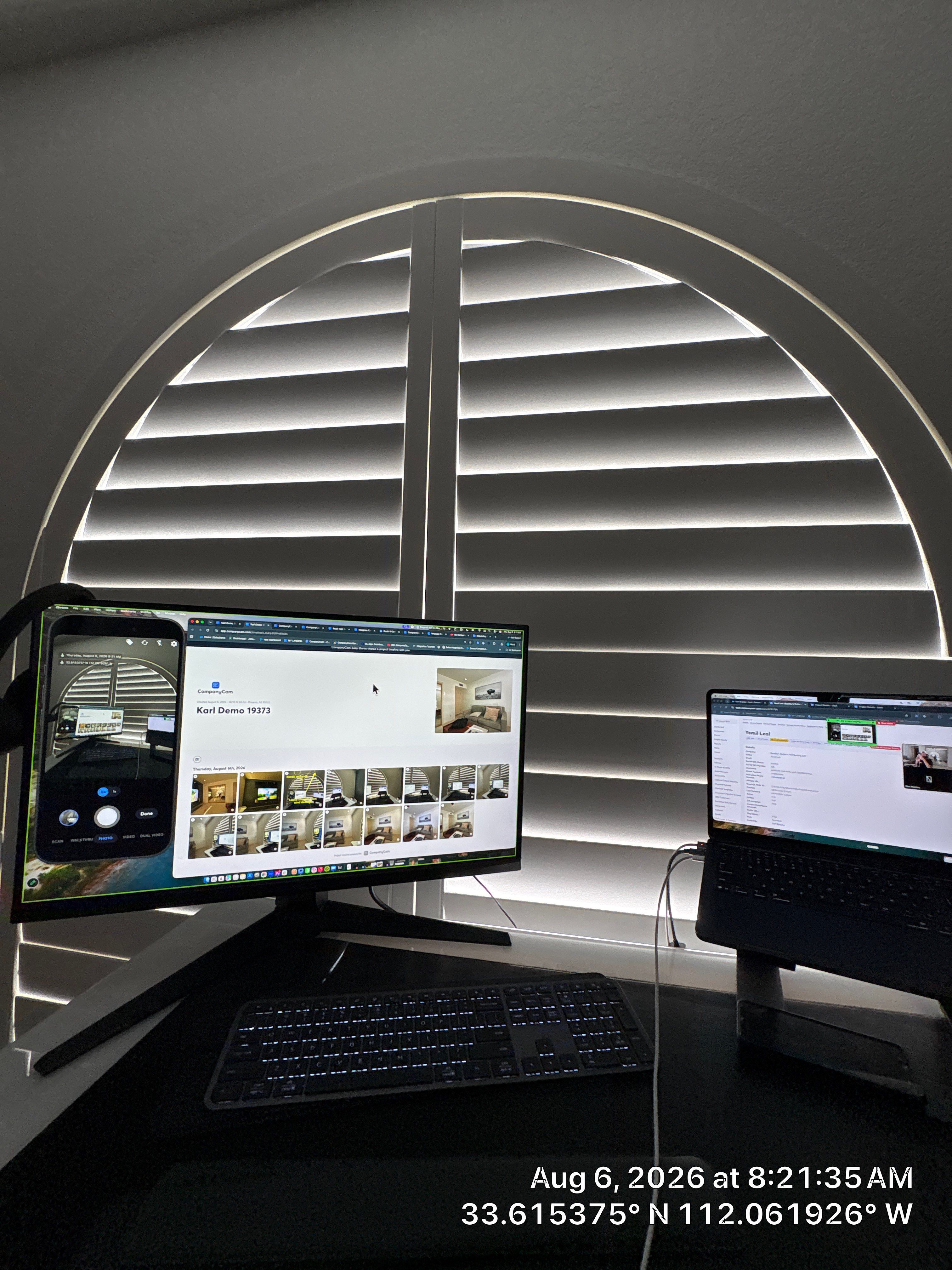 Custom Home Office Setup and Media Wall Integration in Phoenix by CompanyCam Sales Demo