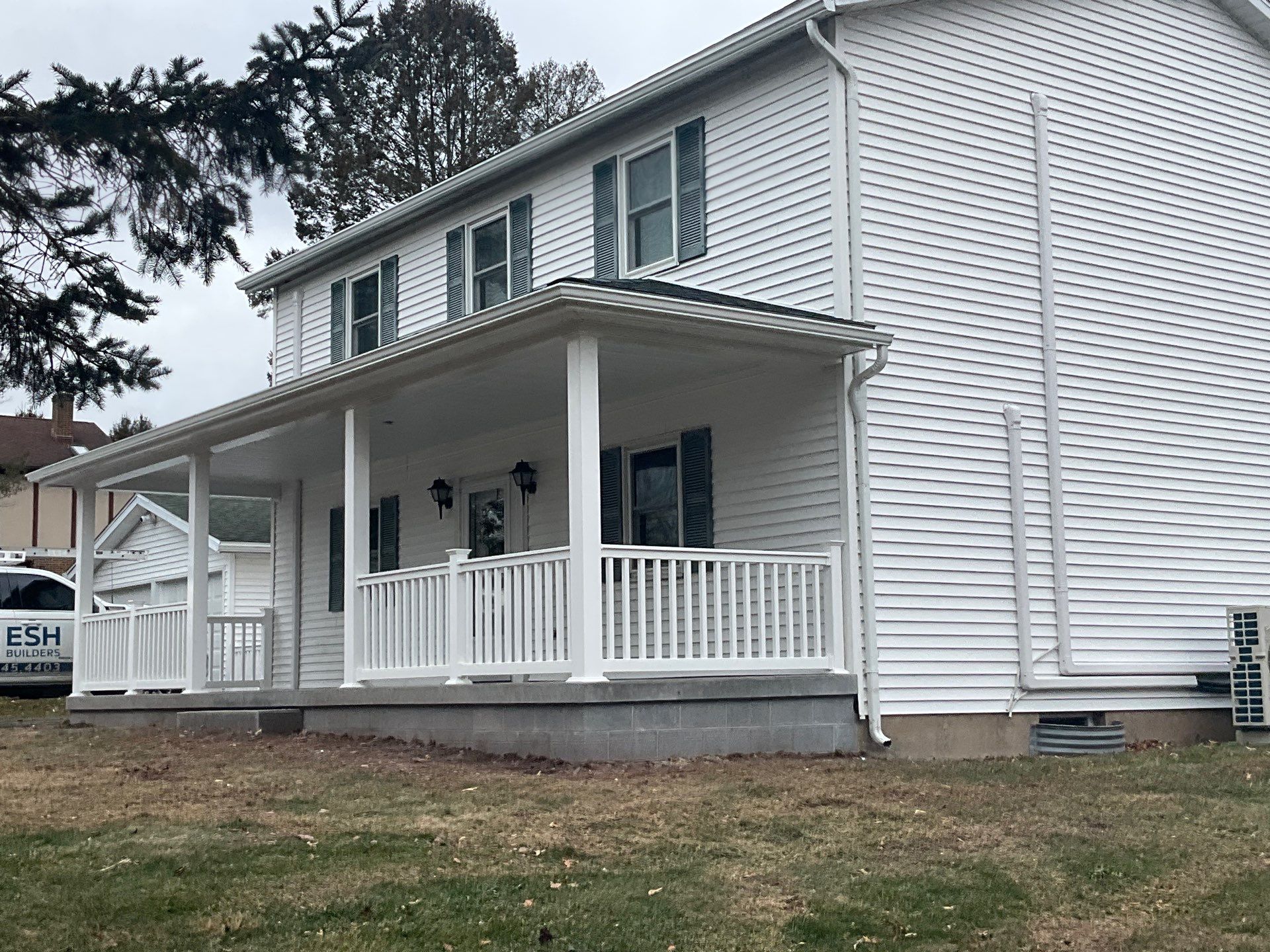 Custom Front Porch Addition in Ringtown by Esh Builders