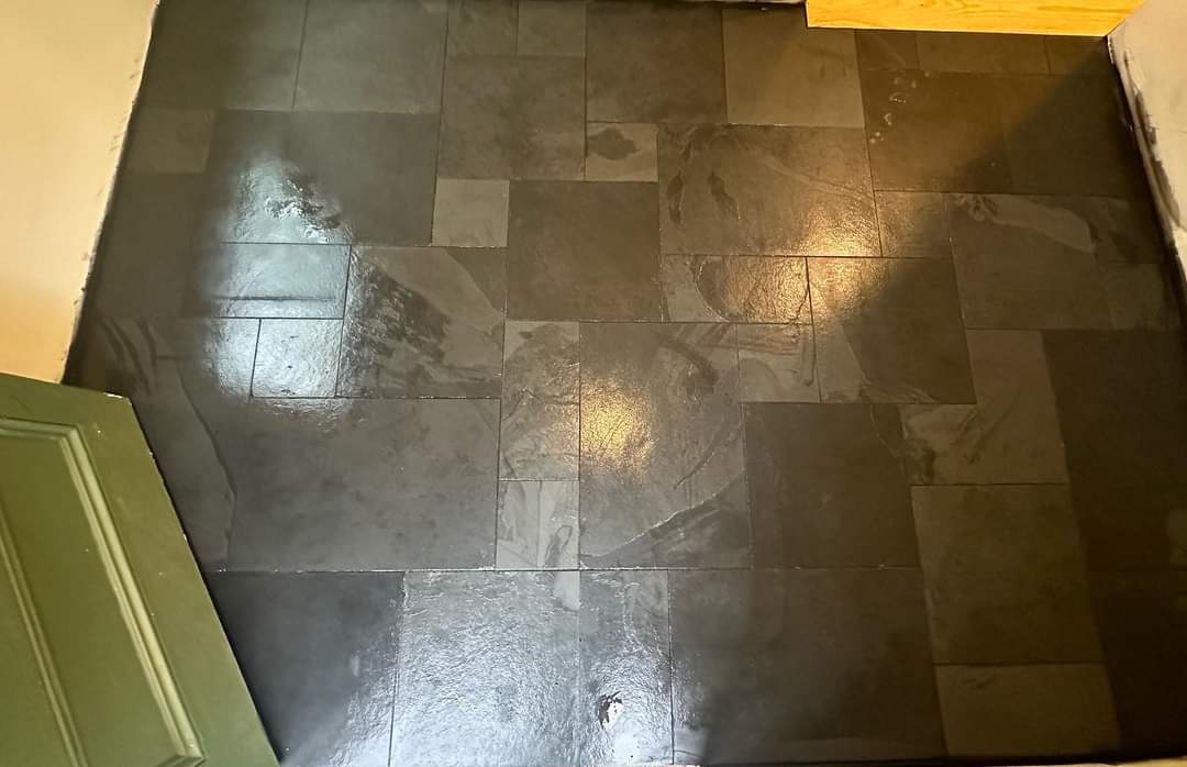 Natural Stone front entryway by Footprints Floors Morristown