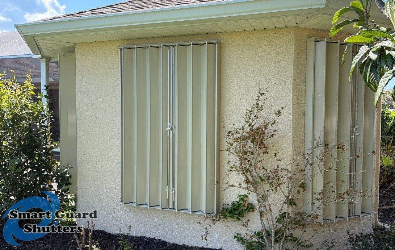 Accordions in Beige by Smart Guard Shutters