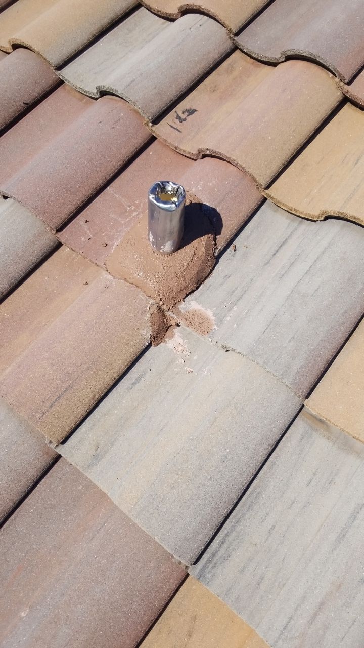 Concrete Tile Roof Repair and Pipe Penetration Sealing in Parkland by Aastro Roofing