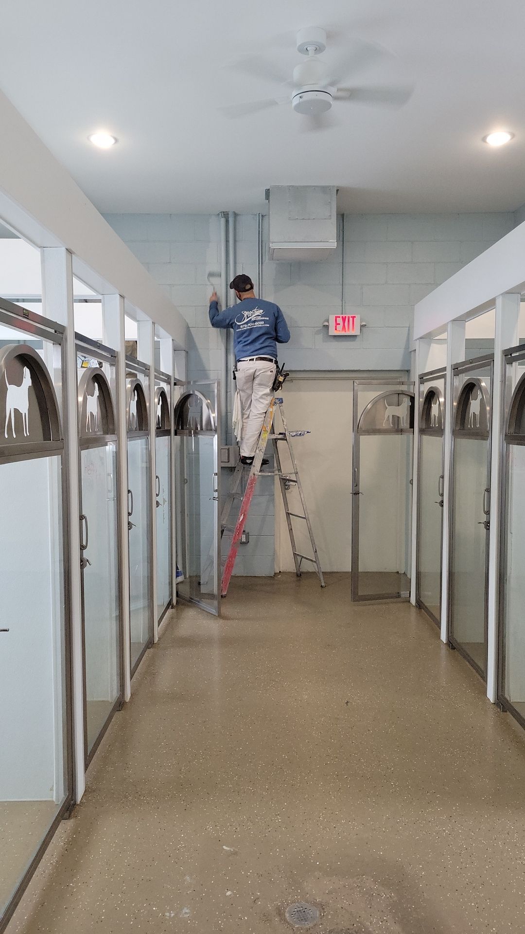 Kennel Floor Coating and Wall Painting using Penntek by Spectrum Painting, LLC