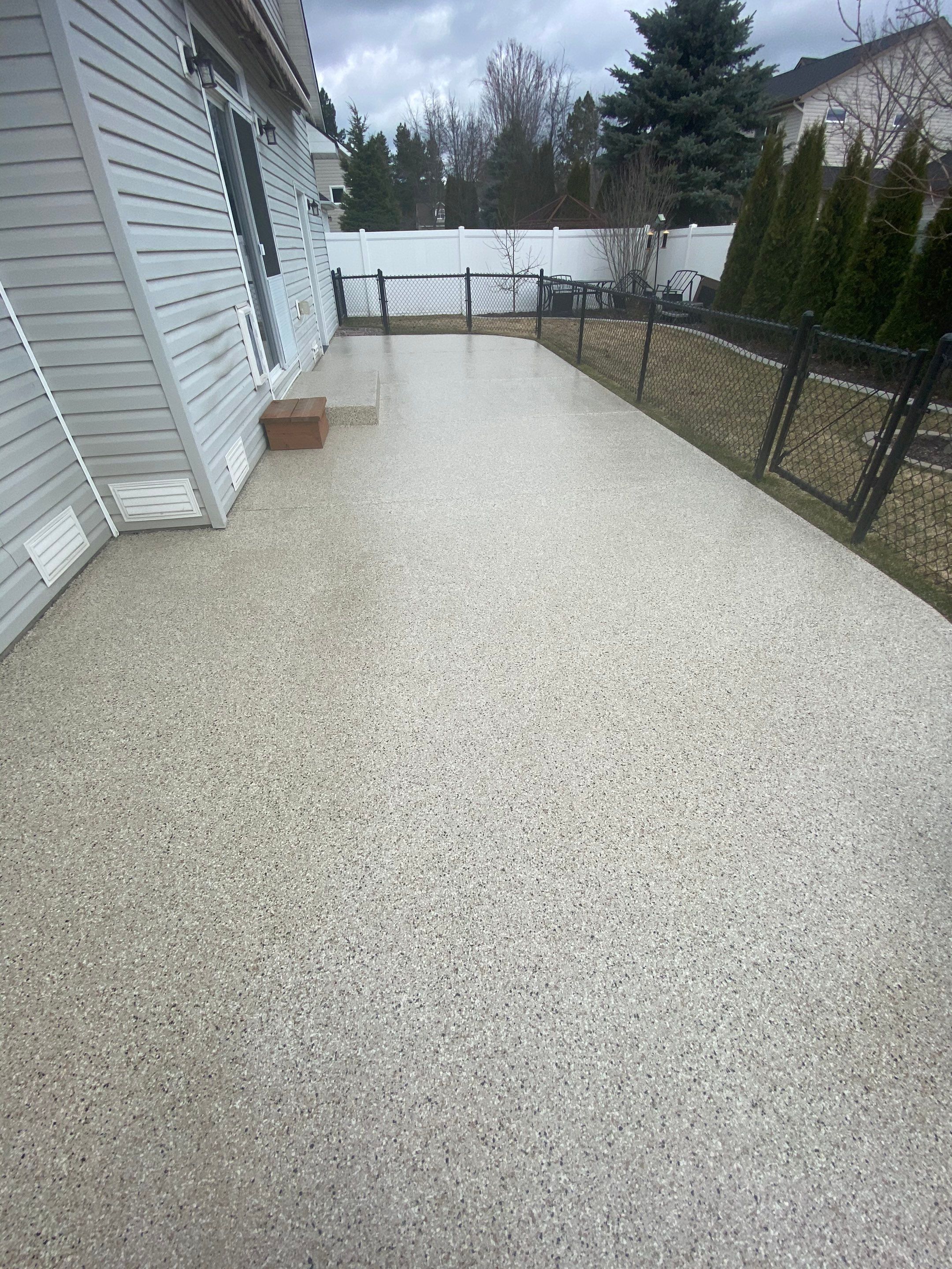 Patio and Walkway using Driftwood and the Penntek Evolution Flooring System by Croc Coatings, LLC