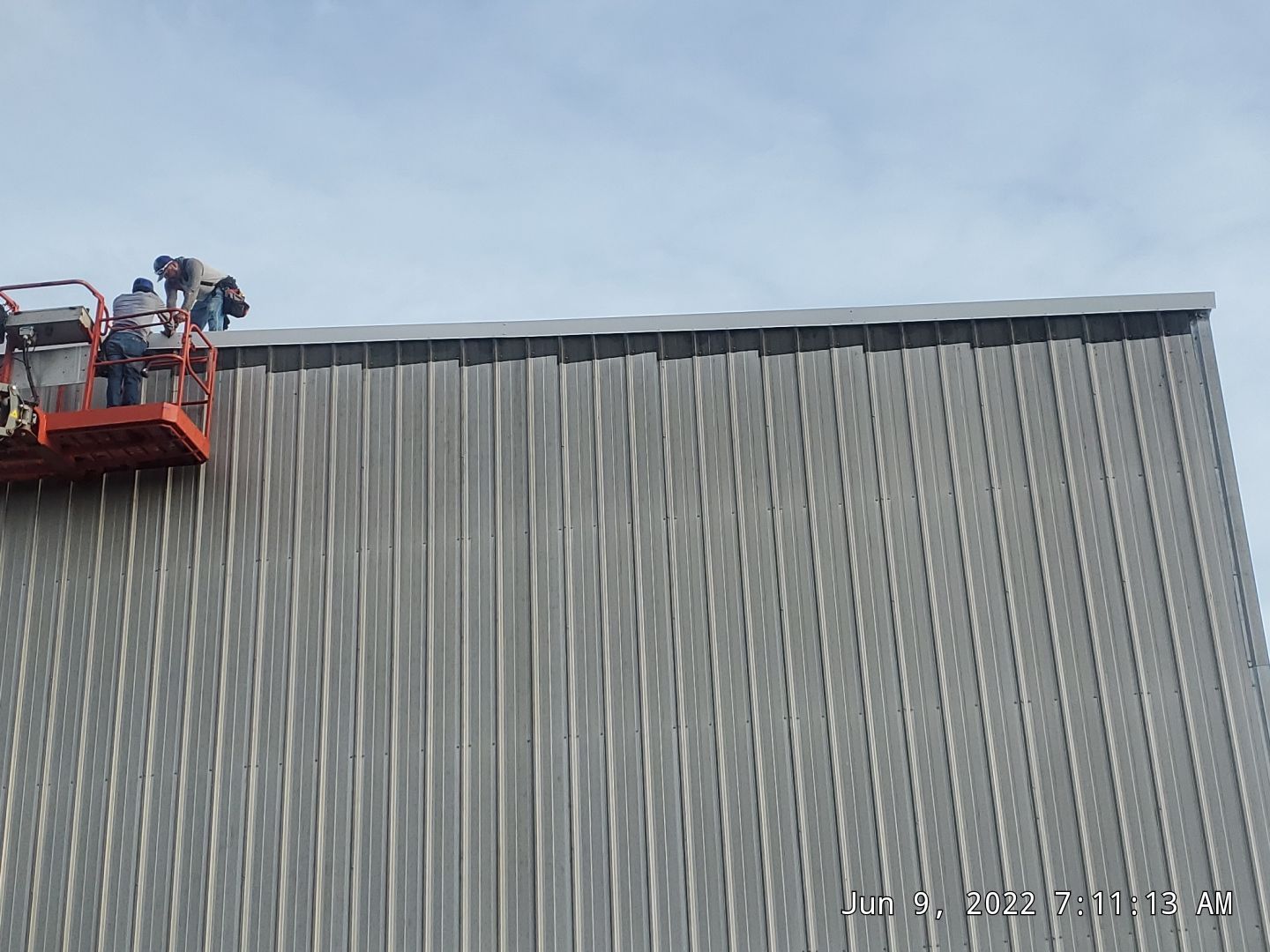 Commercial Roofing Installation using Aluminum Roofing panels by Hostetler Roofing
