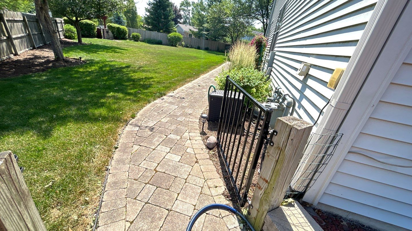 Brick paver clean, sand and seal.  using Polysweep polymeric sand by Northern Power Washing LLC.