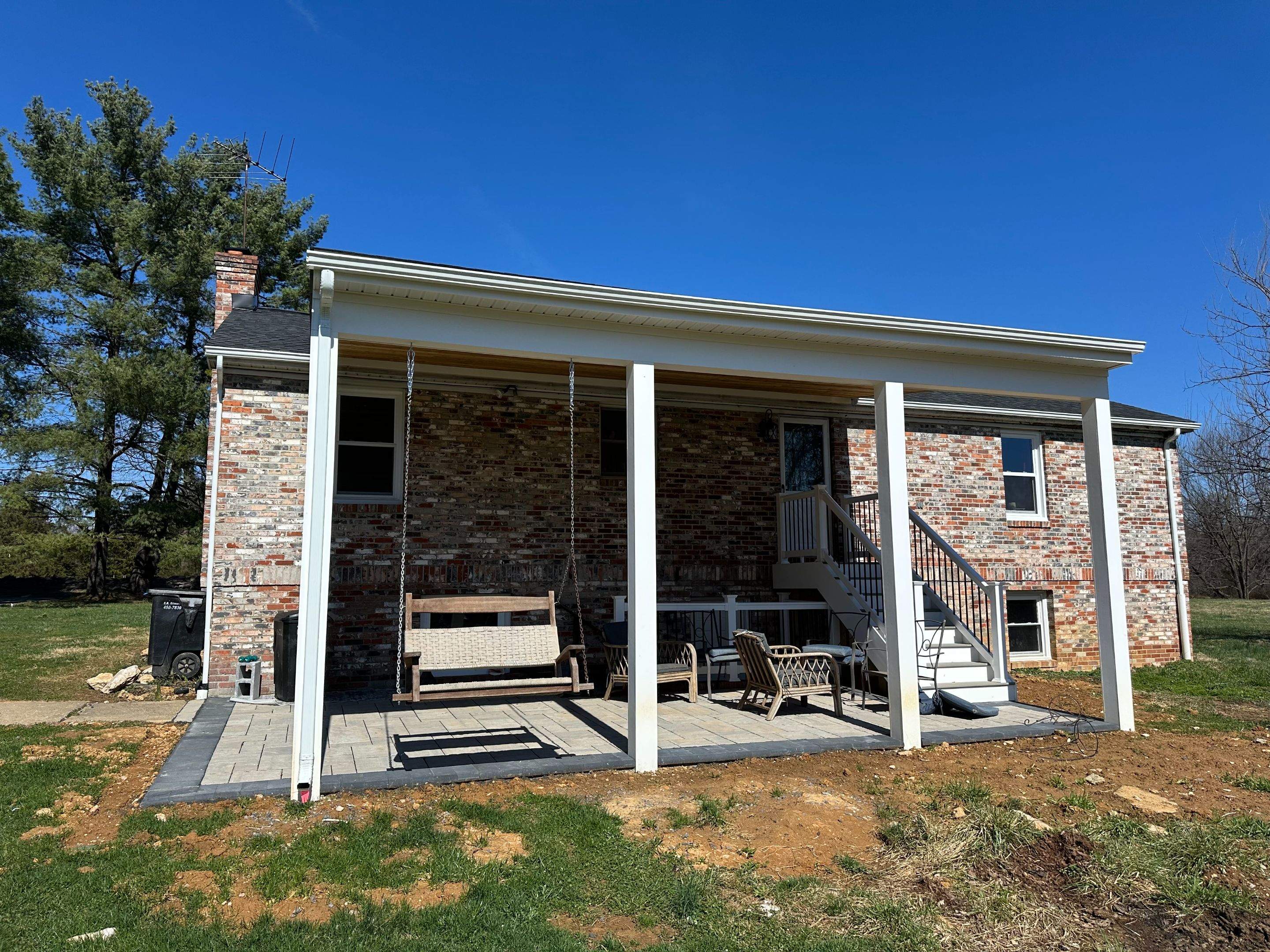 Covered Landing & Paver Patio in Lovettsville, VA by Sunburst Construction Inc