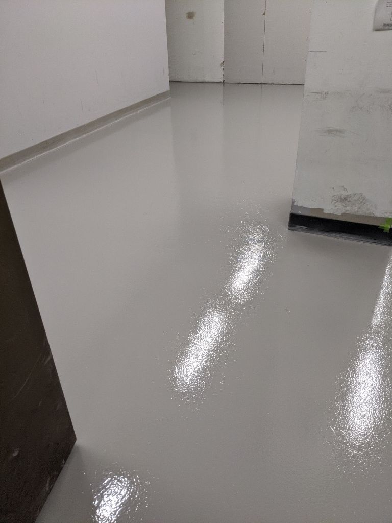 Commercial Flooring using Solid Haze Grey by Croc Coatings, LLC
