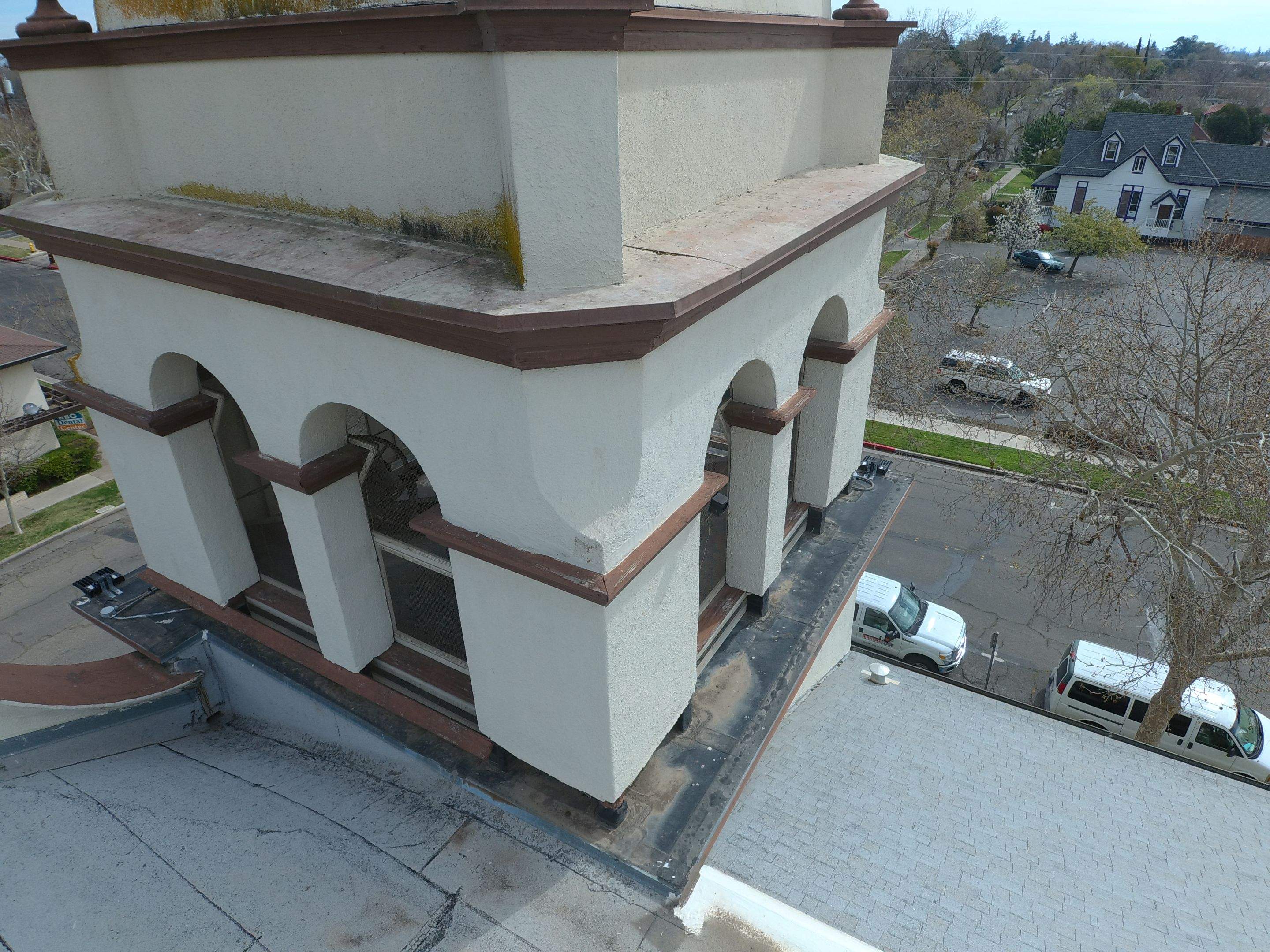  Presbyterian Church repairs to entrance architecture by Straight Edge Roofing Inc