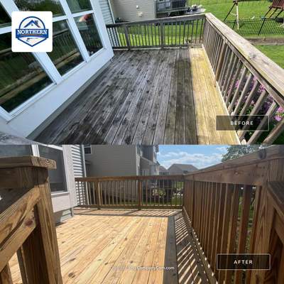 wood deck cleaning and staining