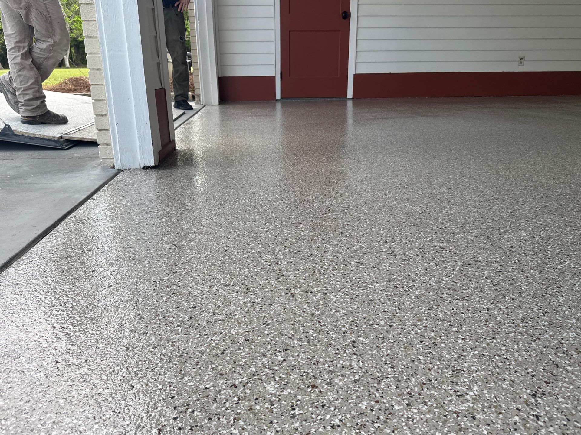 Garage in Pecan by Cross Creek Concrete Coatings