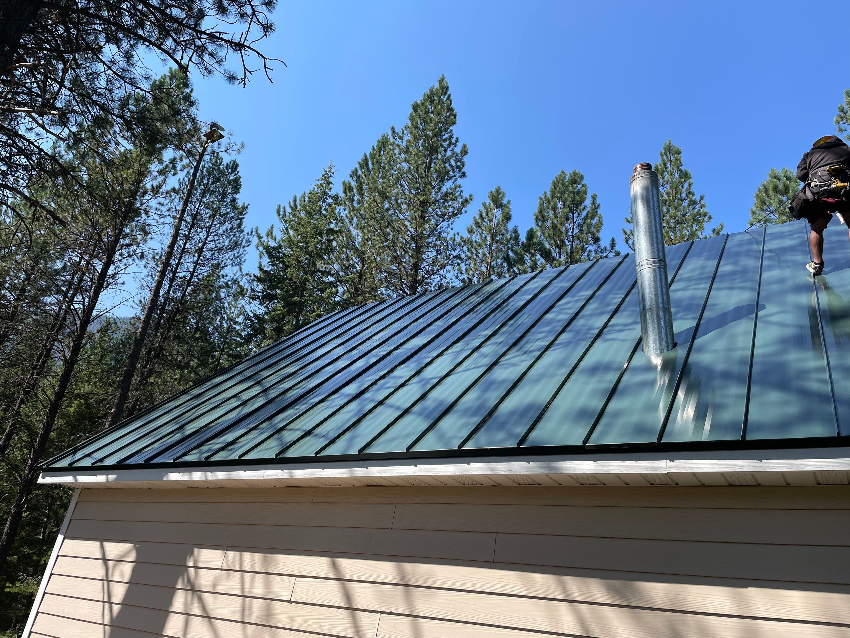 Green Snap Lock Standing Seam  by Montana Roofing Solutions