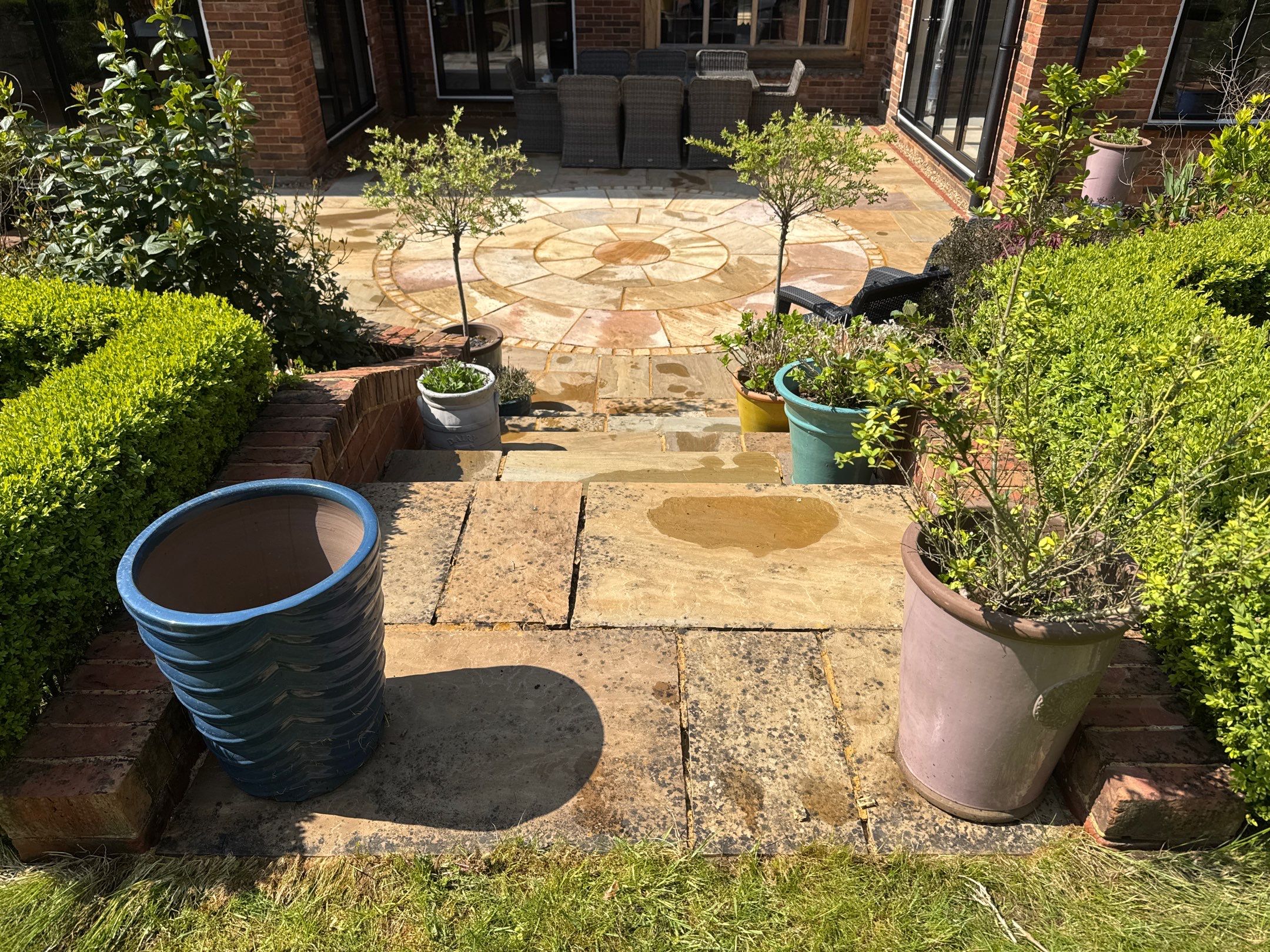 Patio Area Spring Clean using 18inch Whirlaway FSC by Ges Exterior Cleaning ltd