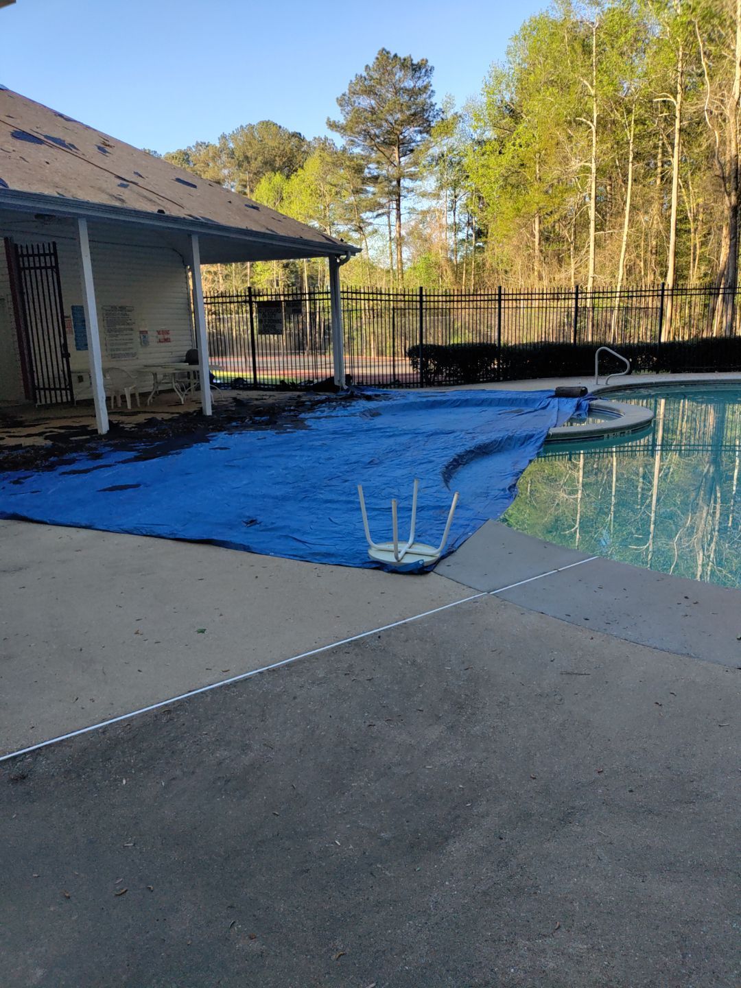 Pool House Roof Replacement using Owens Corning Onyx Black by Inspector Roofing and Restoration