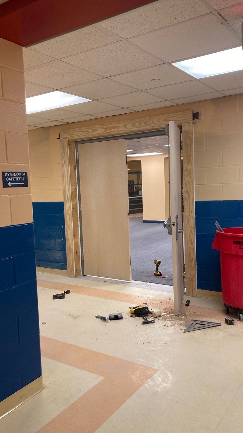Wall Repair and Door Installation by Dodson House Moving