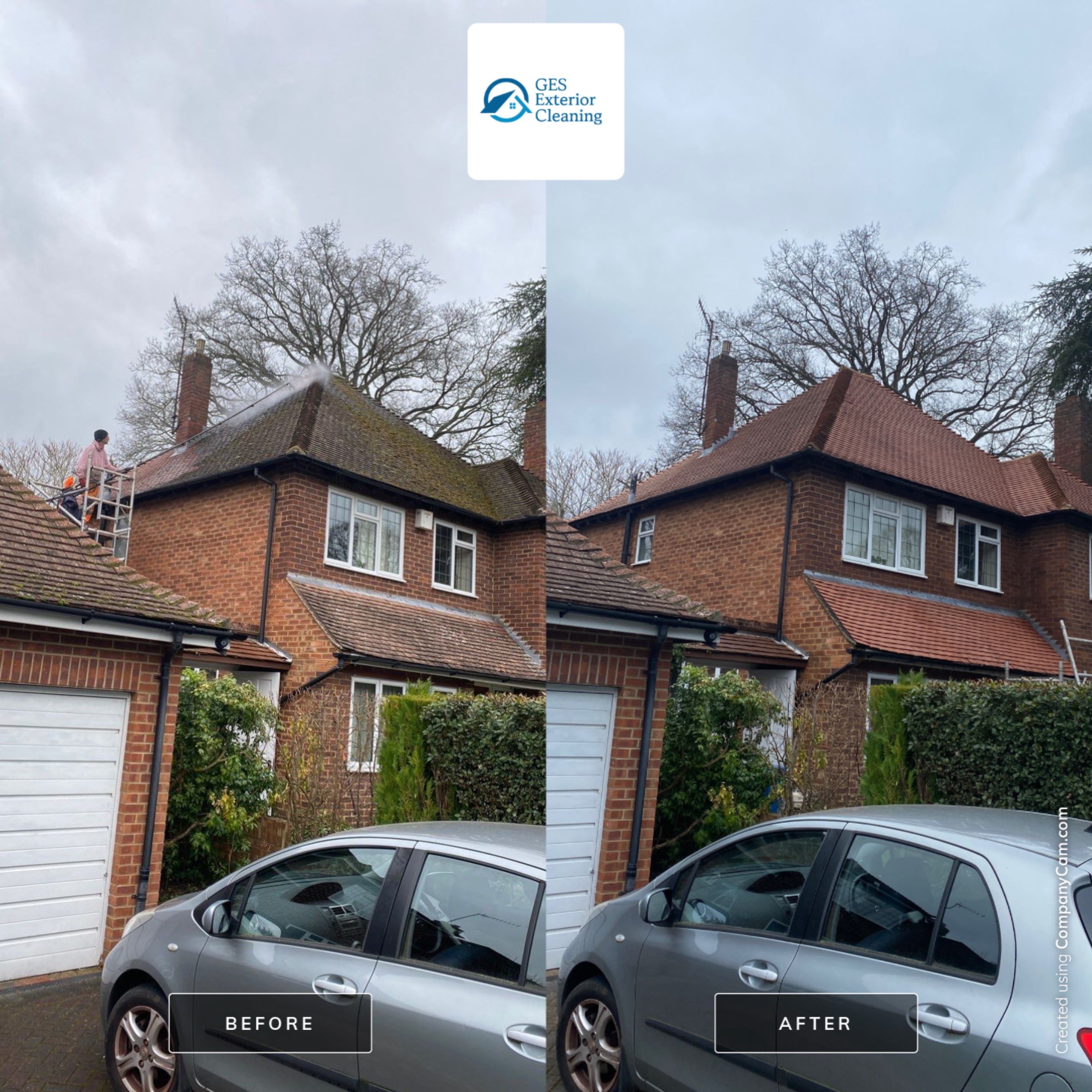 Roof Cleaning and Biocide Treatment using Honda 15lpm Low Pressure Washing Machine by Ges Exterior Cleaning ltd