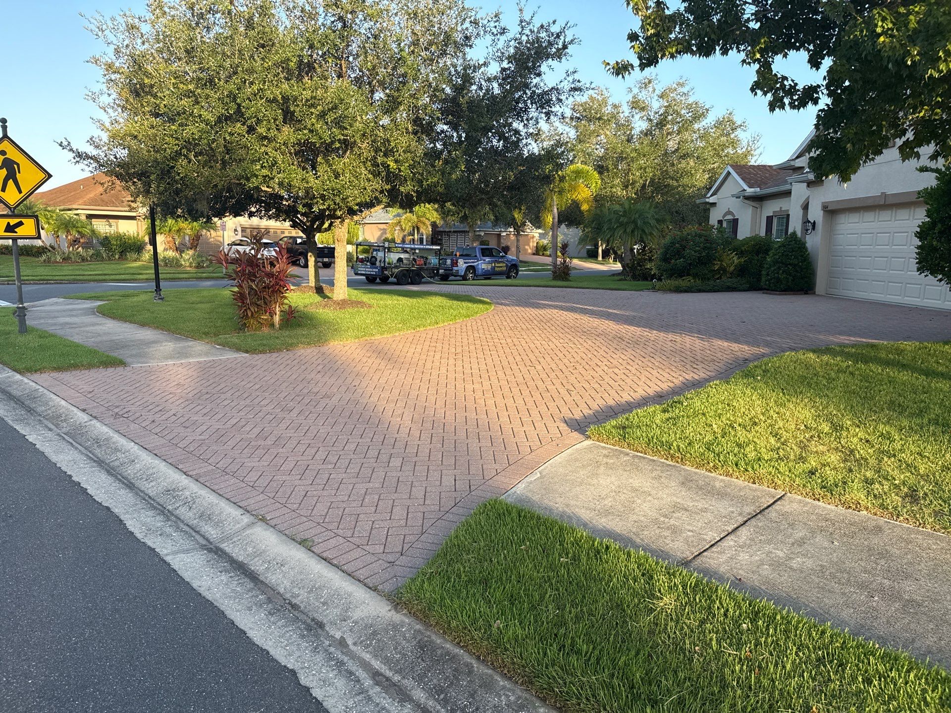 Paver Driveway & Sidewalk Cleaning – Oakleaf Hammock, Ellenton, FL by Sunshine AquaWash