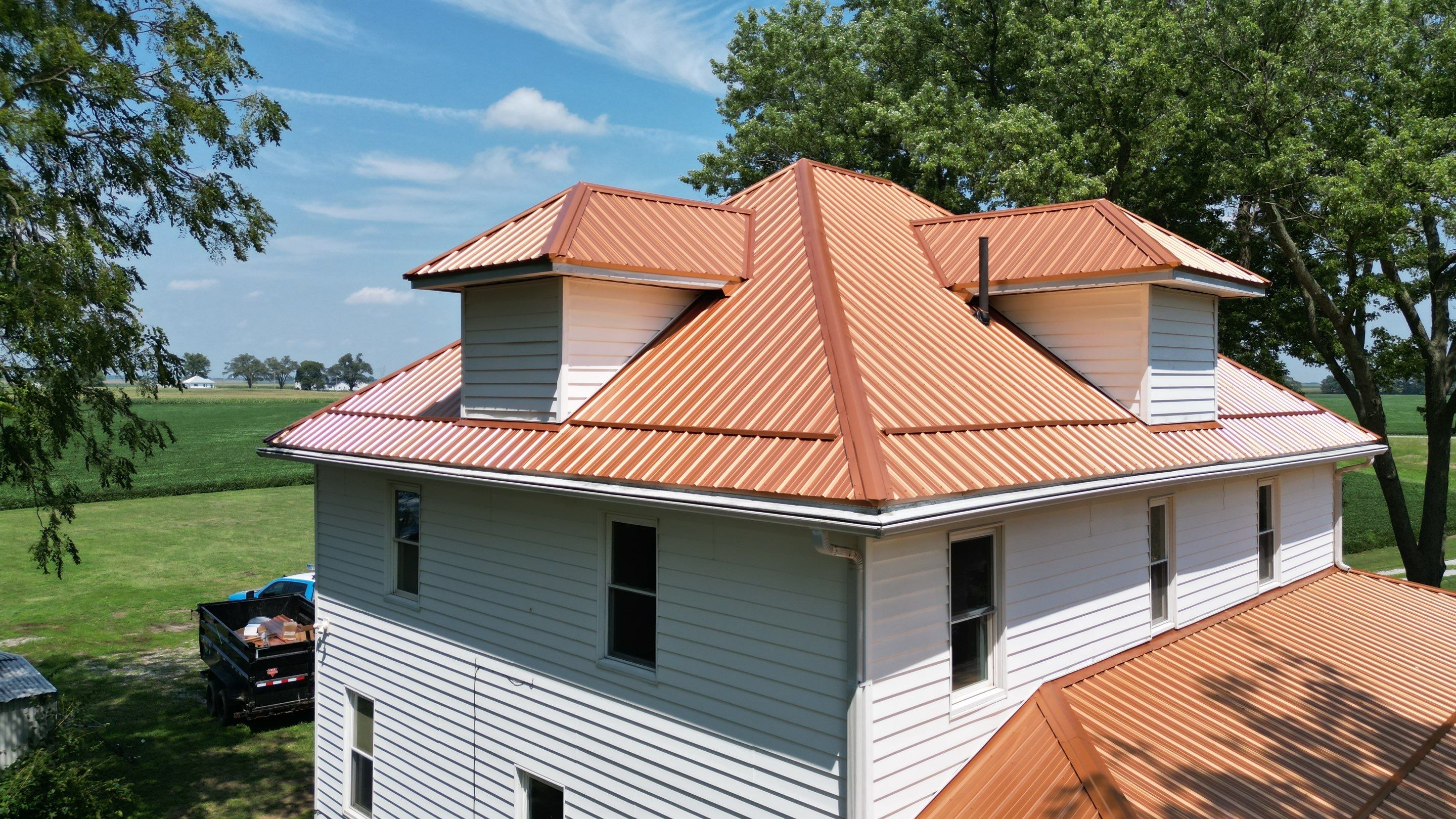 Residential Roofing Installation using Performance Panel Metal - Copper Metallic by RoofX 
