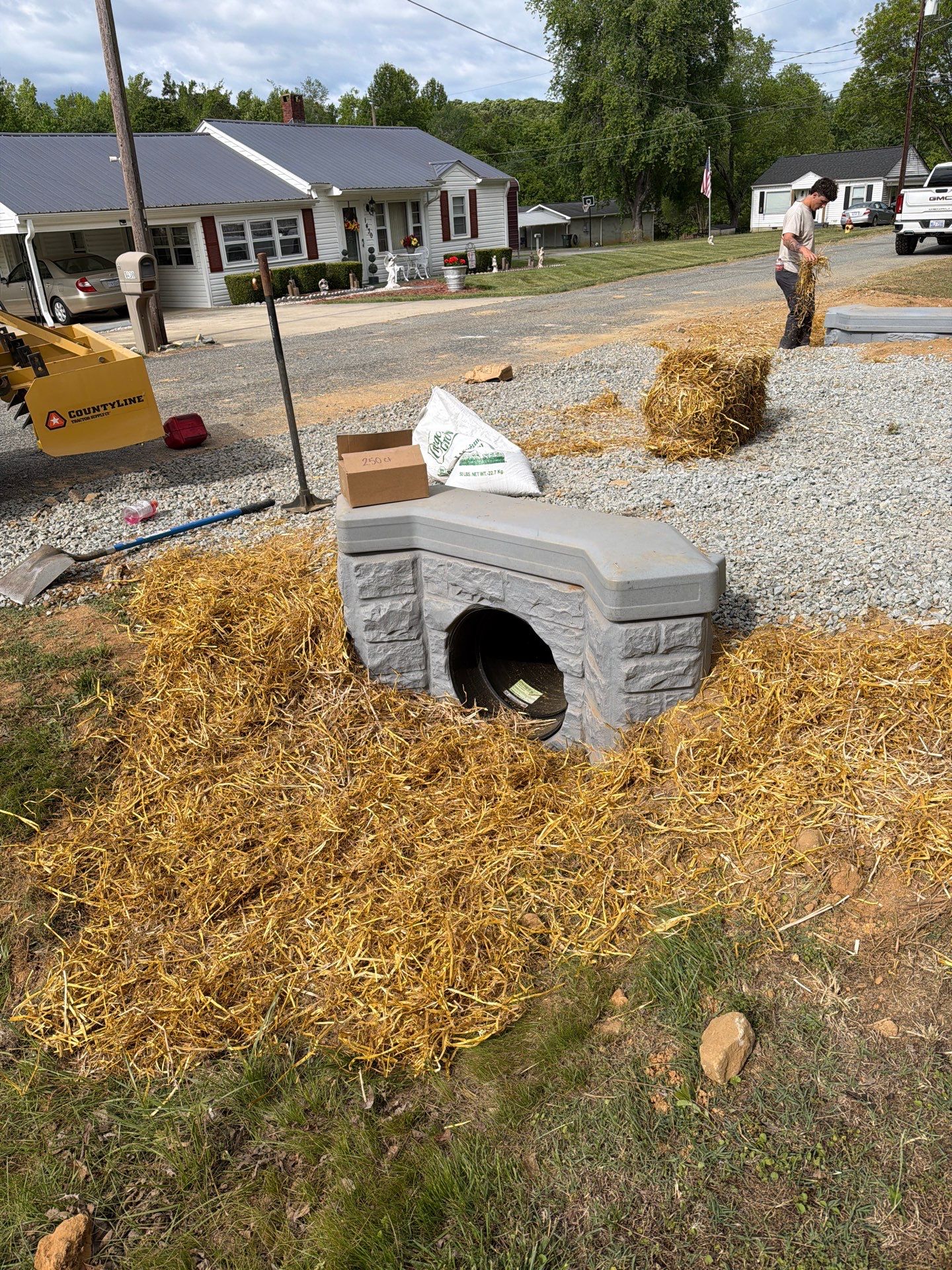 Drainage and Culvert Headwall Installation in Thomasville by Four Oaks Grading and Septic, LLC