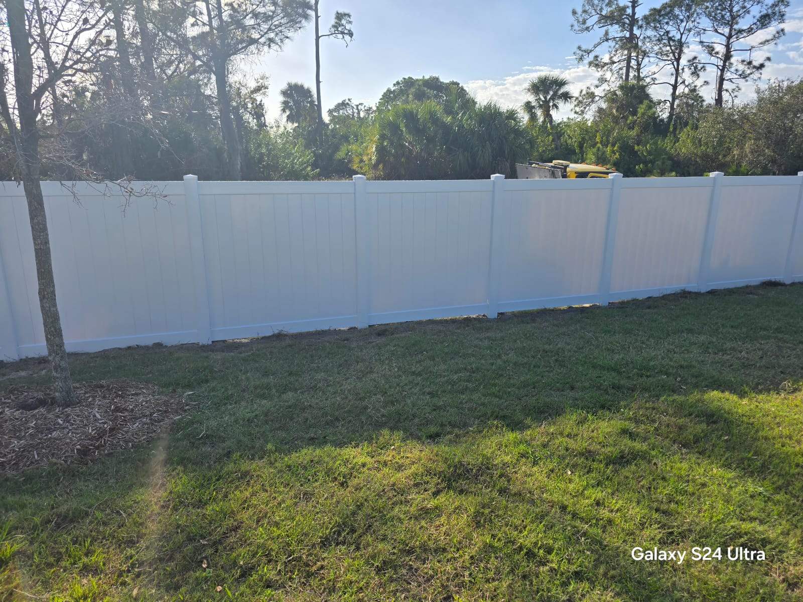 Residential White Vinyl Privacy Fence Installation in North Port by True Fence LLC