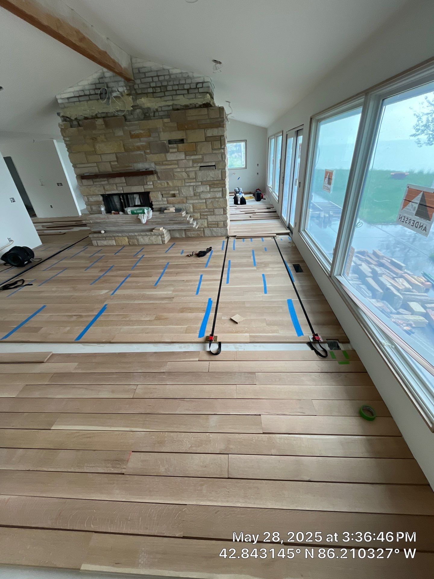 This project has it all!!!! Custom Flooring, Leveling Service, Custom Stair parts and pieces, risers, blue pad cover - all inclusive service from RTB! by RTBaldwin Hardwood Floors