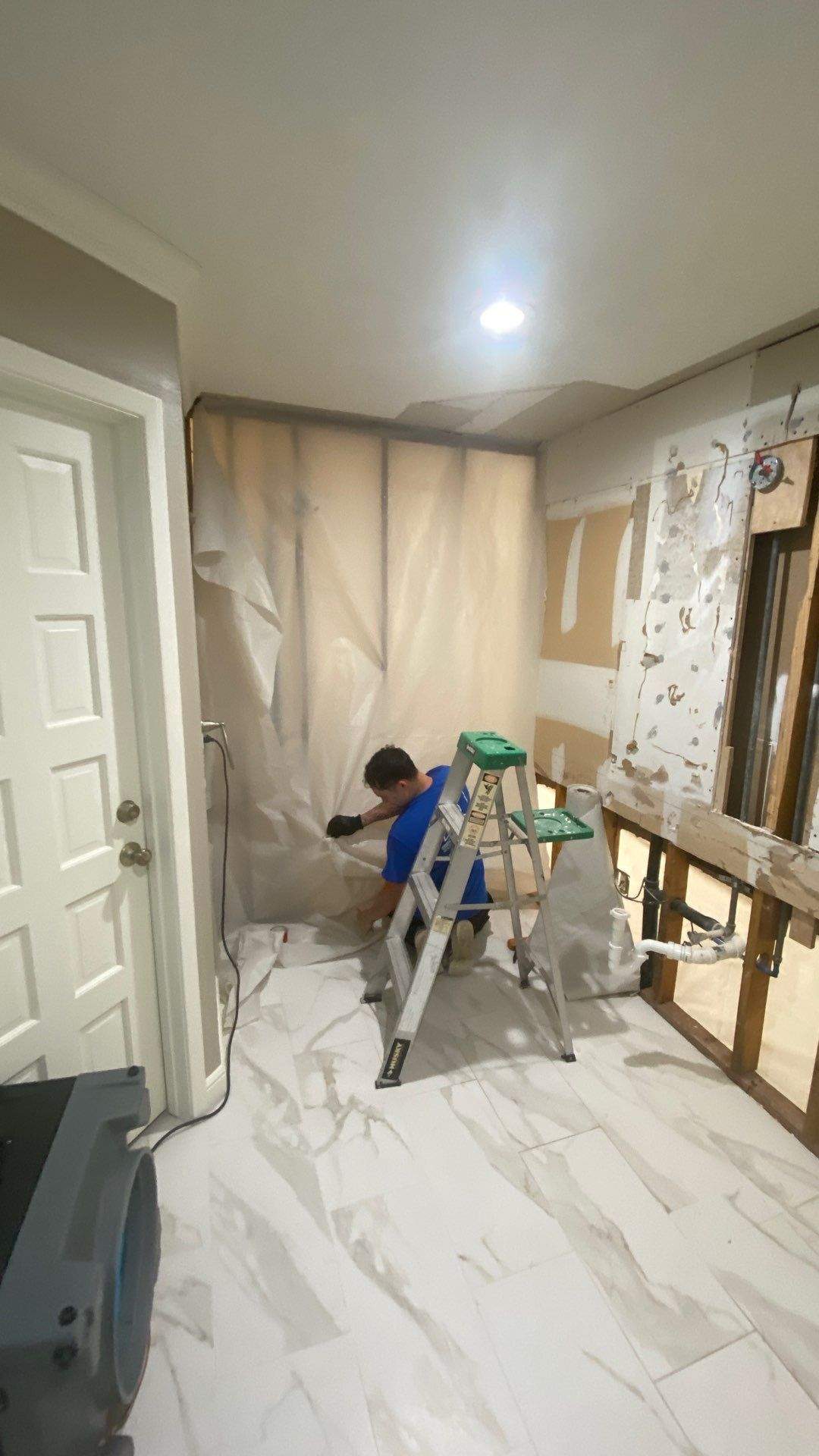 Bathroom Remodel with Water Mitigation Equipment | LT Contractors by L&T General Contractors and Restoration INC