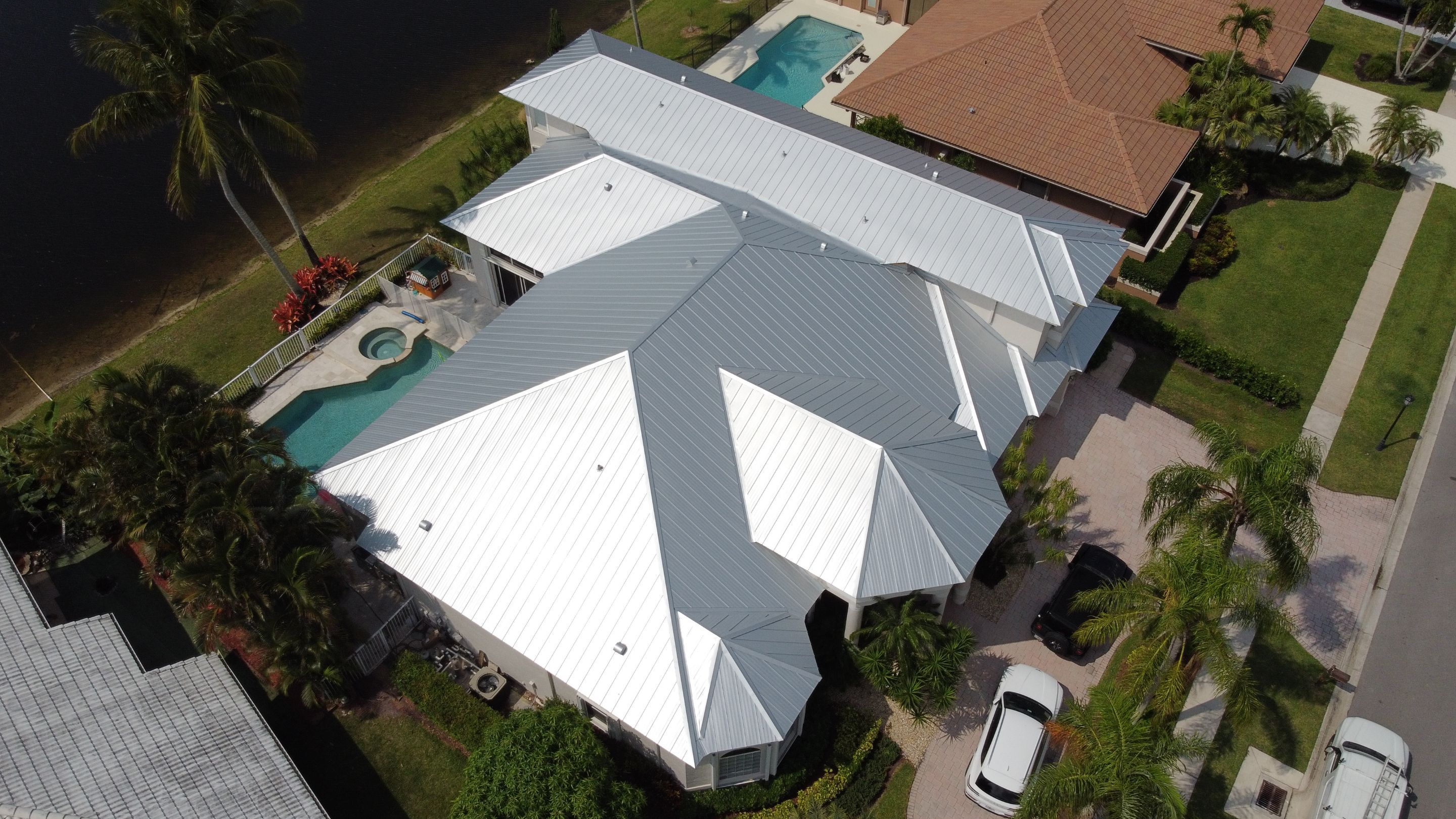 Residential Roofing Installation using 1" Nail strip metal roof by BLUES BROTHERS ROOFING