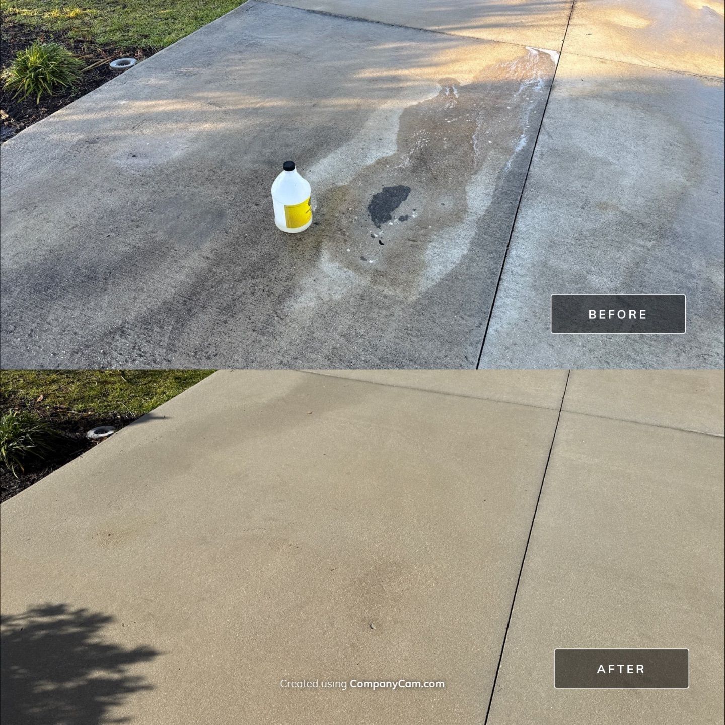Oil Stain Removal & Concrete Cleaning – The Heights Community, Bradenton, FL by Sunshine AquaWash