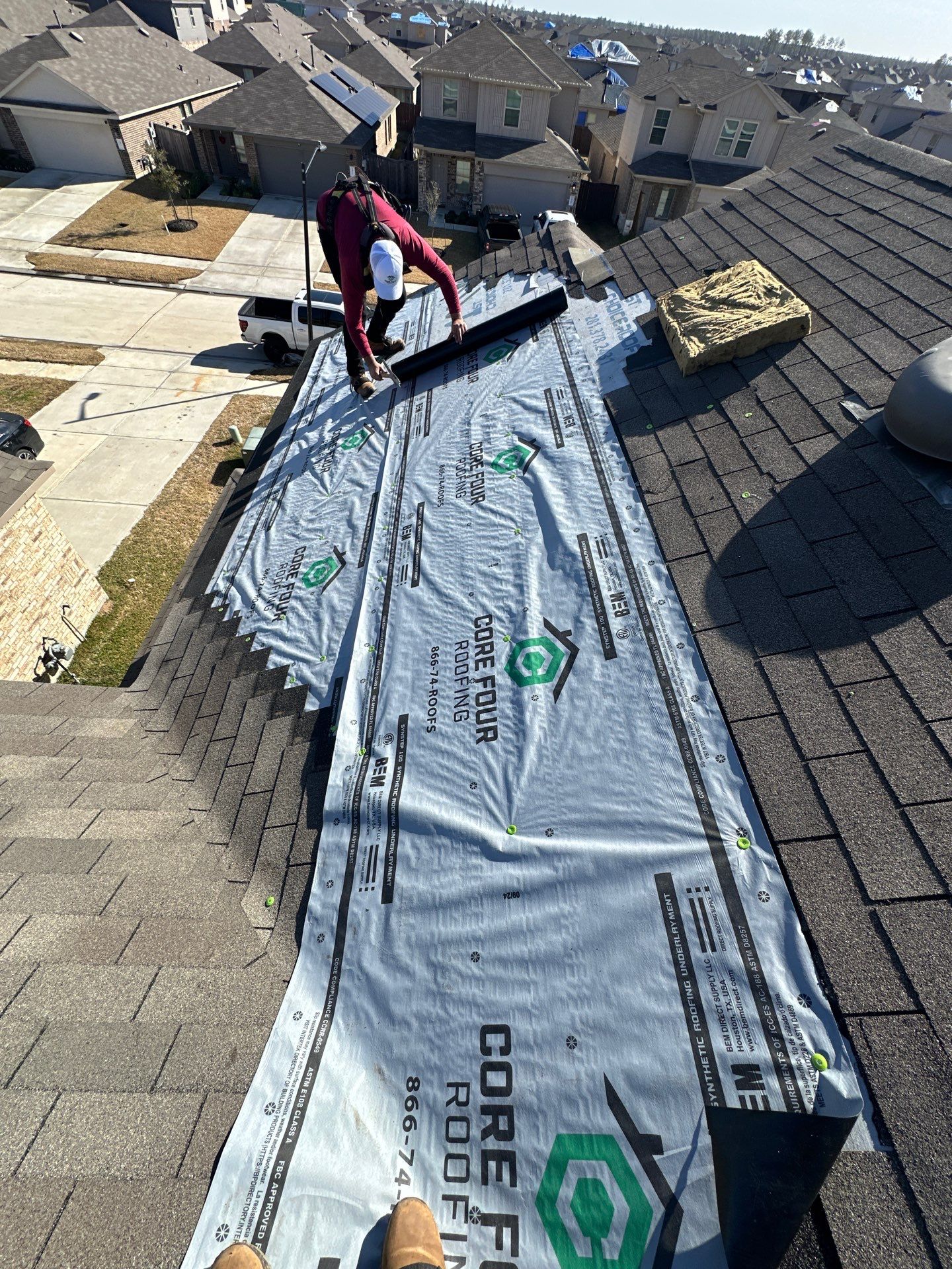 Residential Roofing Repair using 3-Tab Shingles after a Wind Storm! by Core Four Roofing