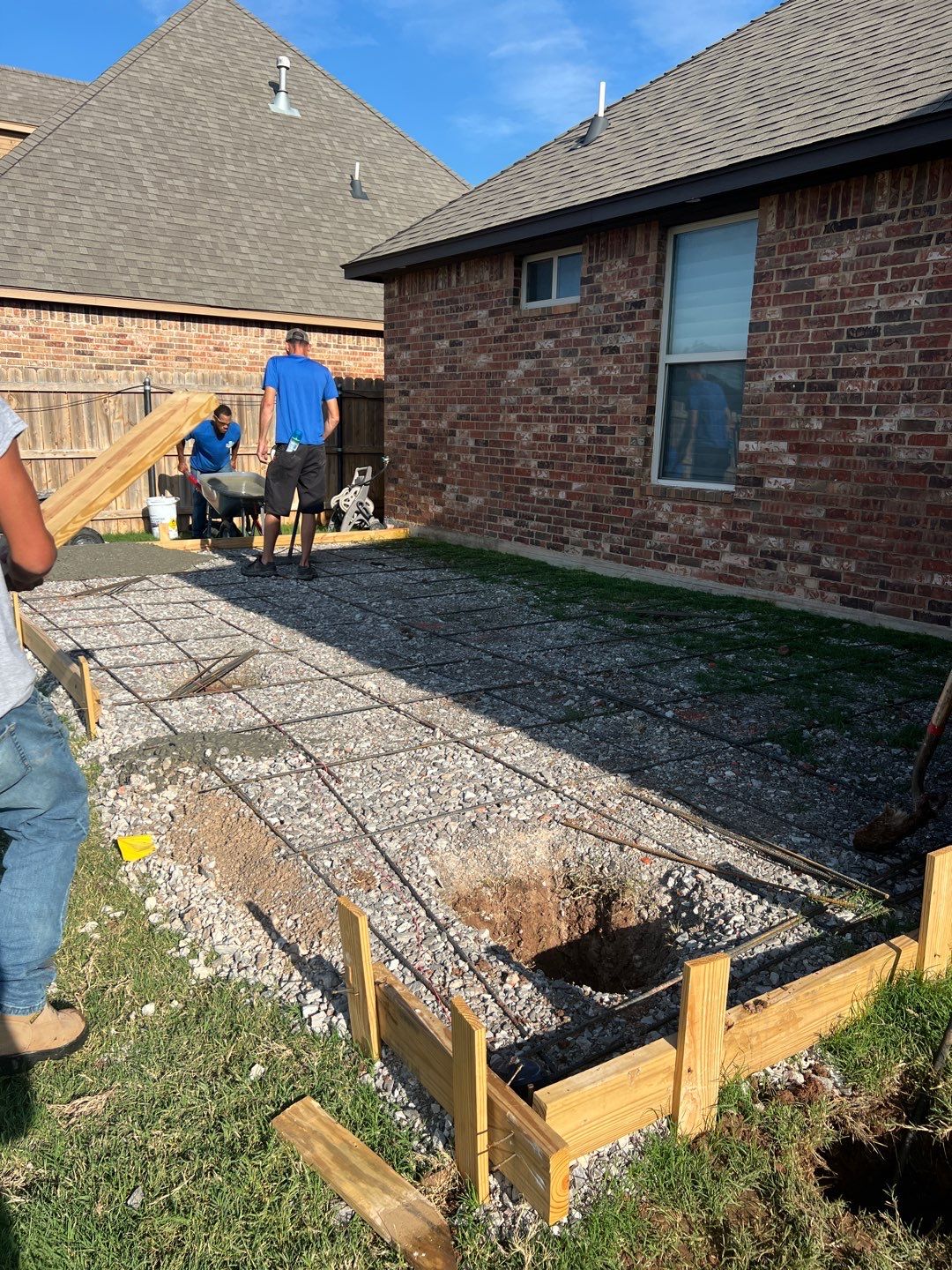 Concrete slab with Pergola by Clays Services Inc