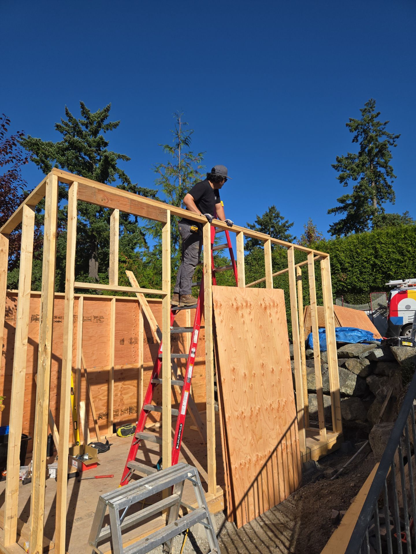 Backyard Transformation — Custom Shed, Paver Patio & Retaining Wall by Habanero Garden and Exterior Care