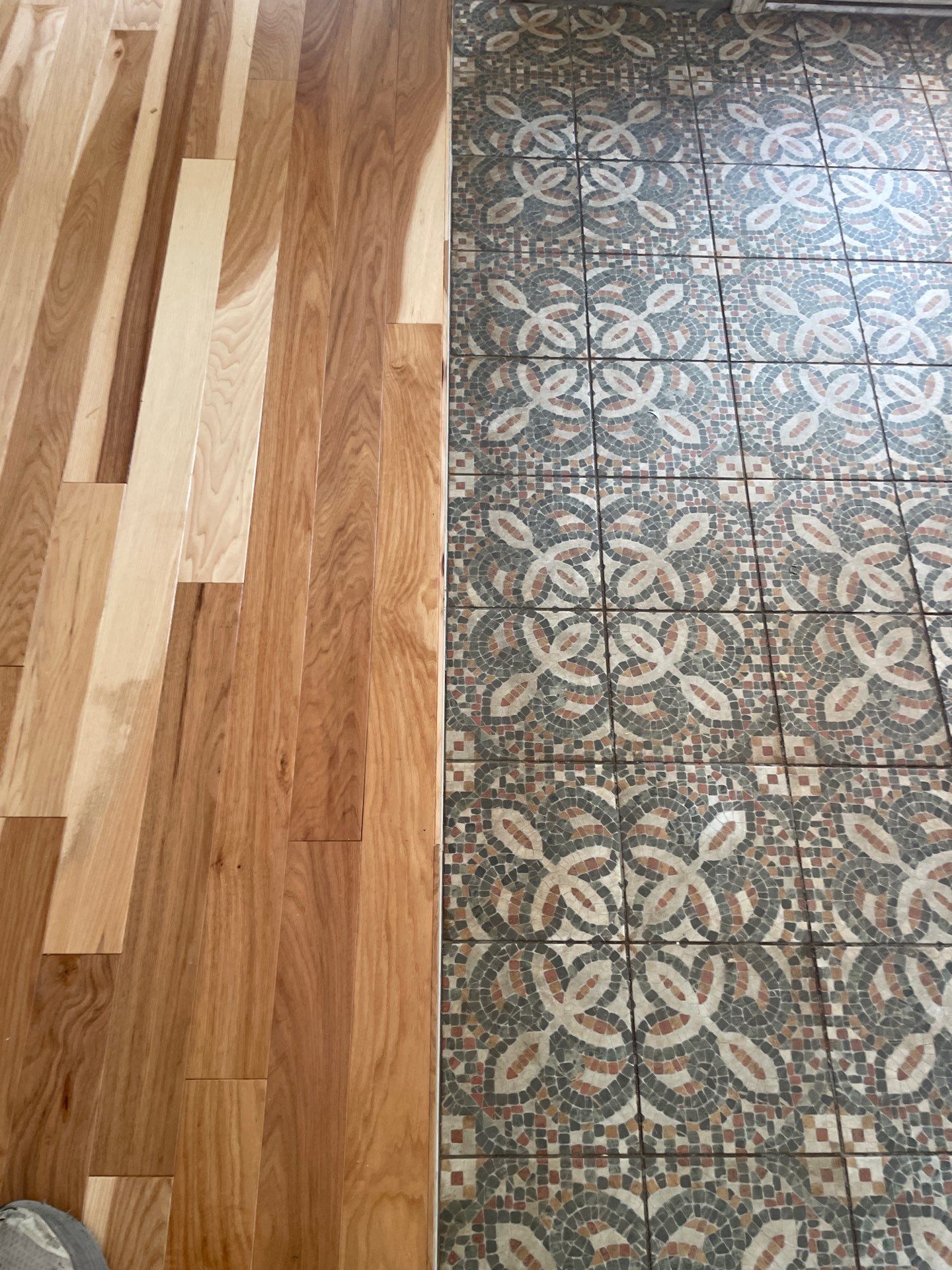 Natural Finish Solid Hickory Flooring Installation in Indianapolis by Brothers Floor Covering INC.