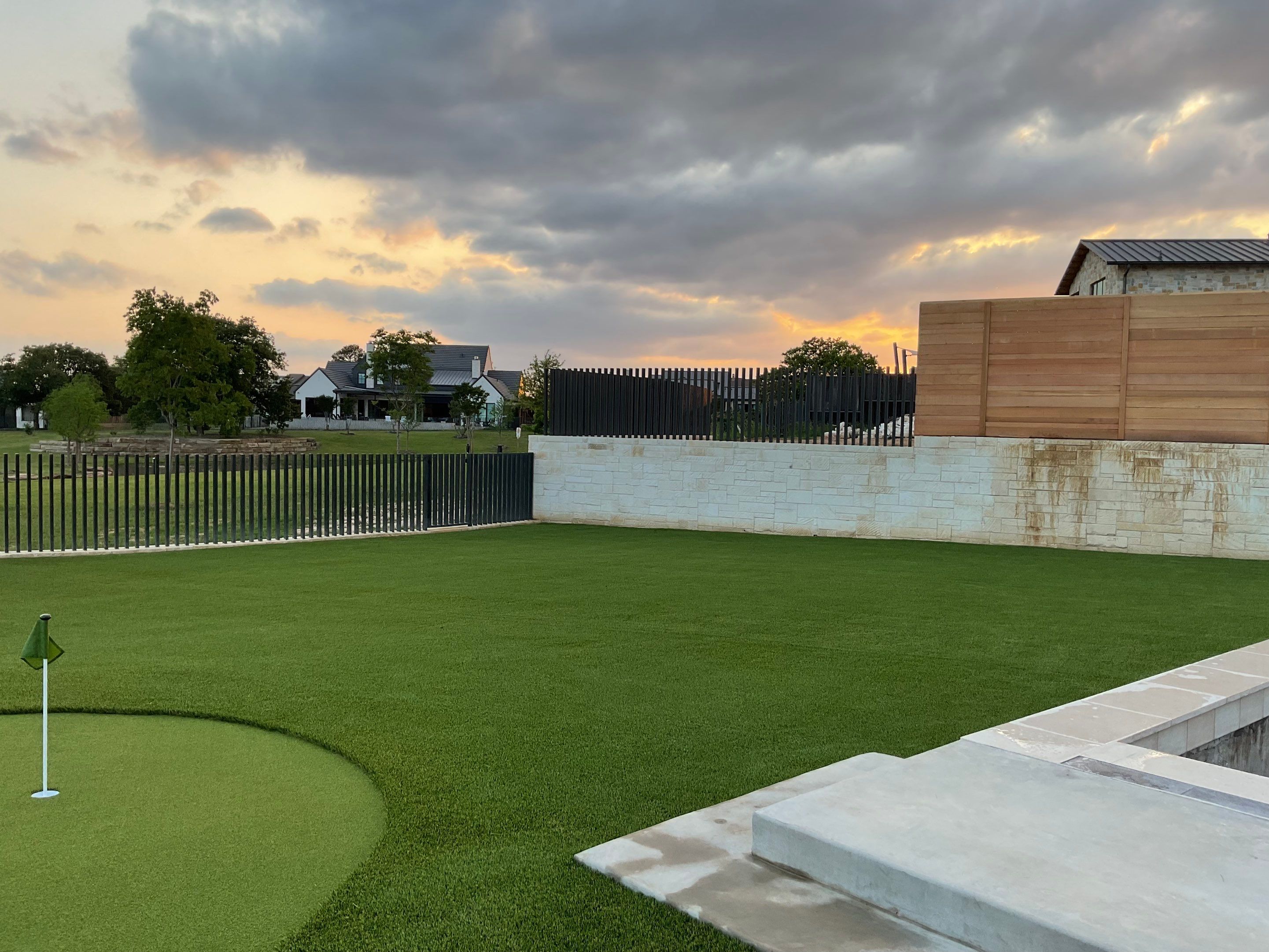 Synthetic Turf Installation using Texas Rye by Turf Concepts