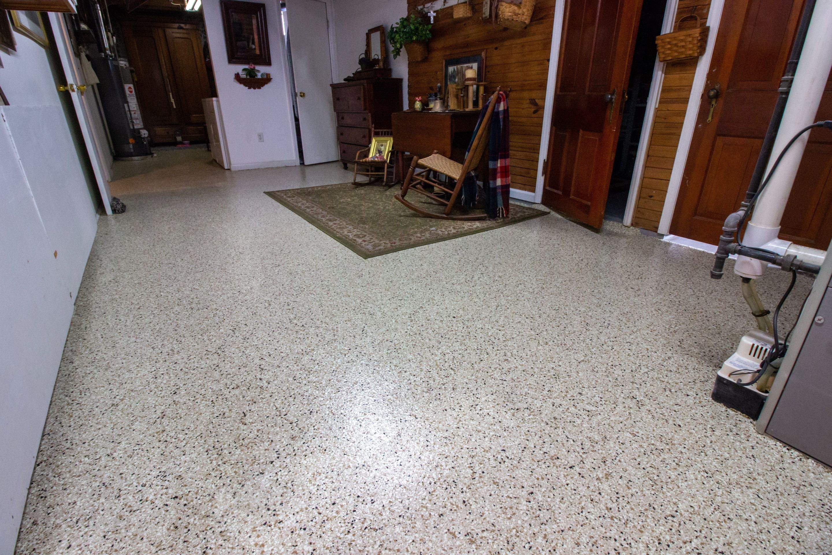 Basement Floor using Driftwood by Your1DayFloor.com