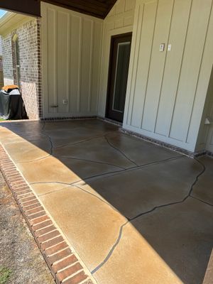 Decorative Stained Concrete Overlay and Garage Floor Coating in Mobile