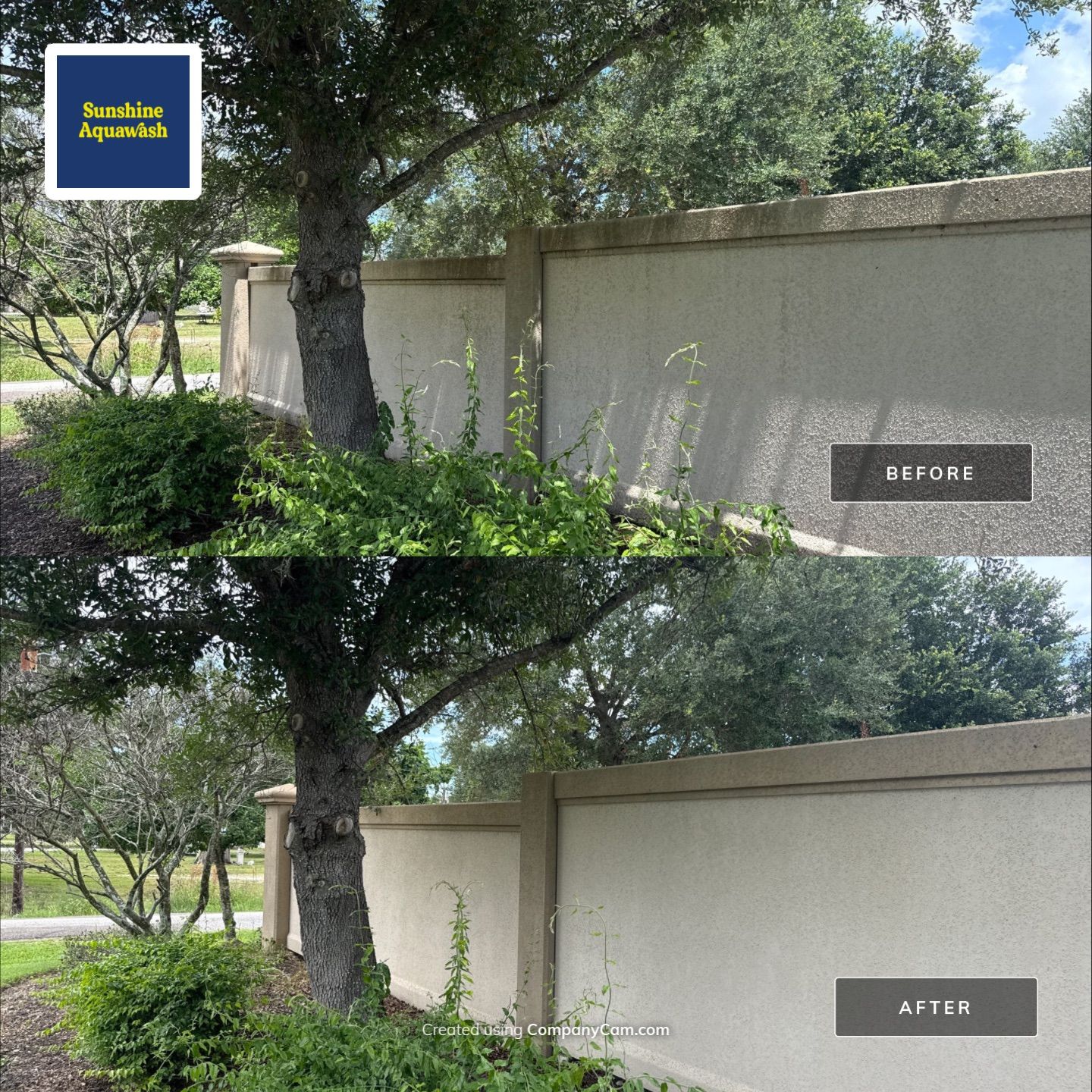 HOA Perimeter Wall & Monument Sign Cleaning – Willow Walk, Palmetto, FL 34221 by Sunshine AquaWash