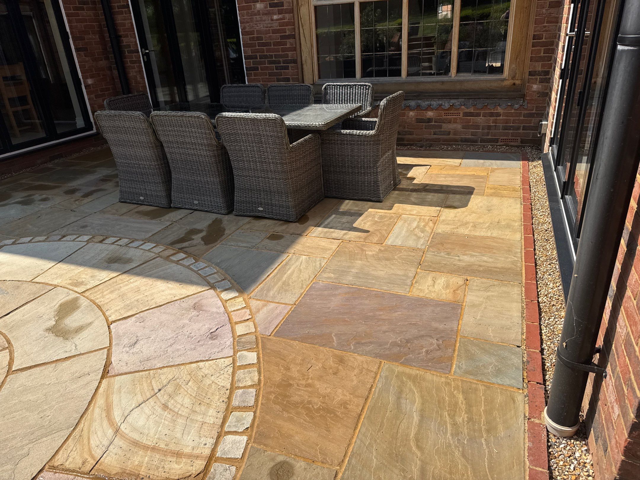 Patio Area Spring Clean using 18inch Whirlaway FSC by Ges Exterior Cleaning ltd