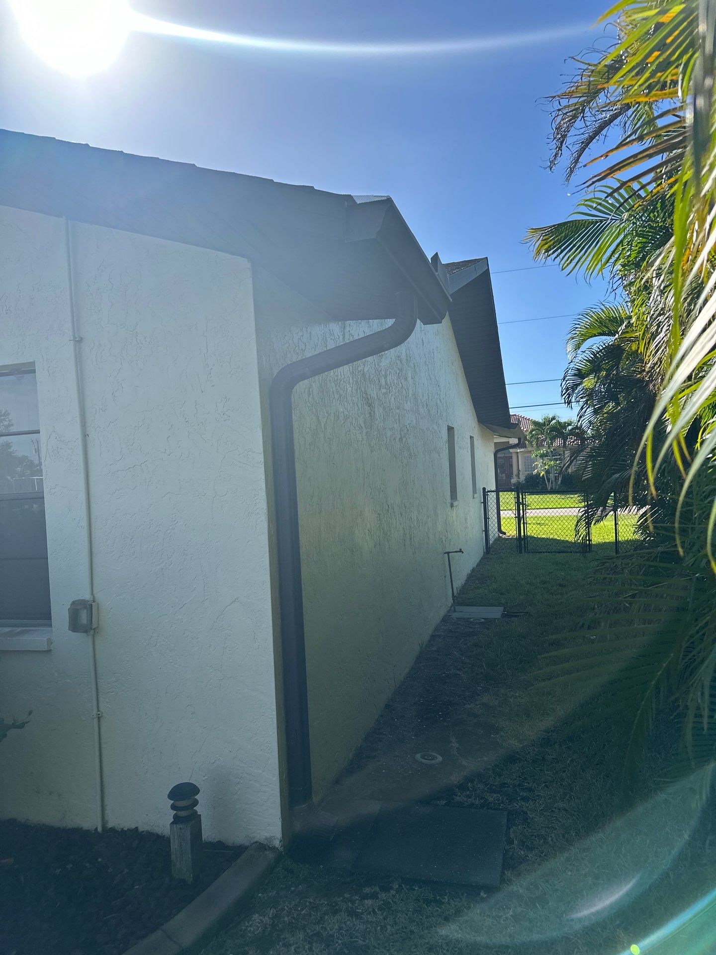 6-inch Aluminum Bronze Seamless Project with Downspouts, Splash Guards. Soffit&Fascia in Cape Coral FL by Gutter Professors