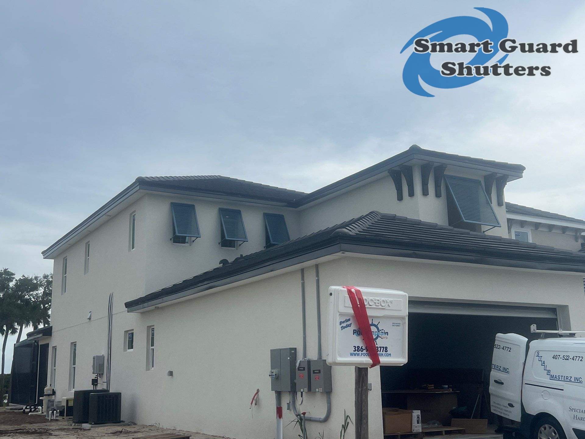 Decorative Bahamas in Military Blue SAT/SM by Smart Guard Shutters