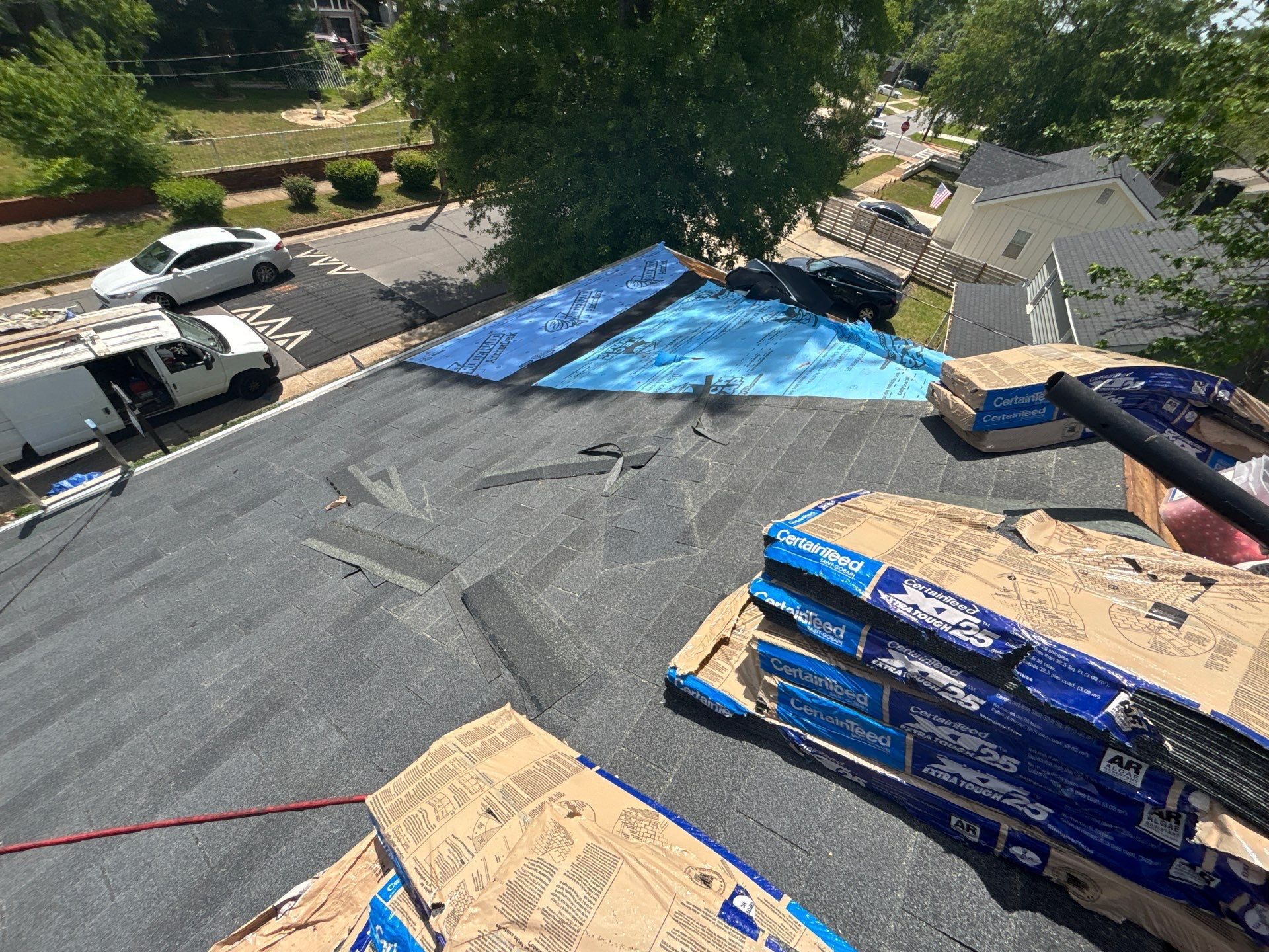 Residential Architectural Shingle Roof Installation and Decking Repair in Greenville by Roofers LLC