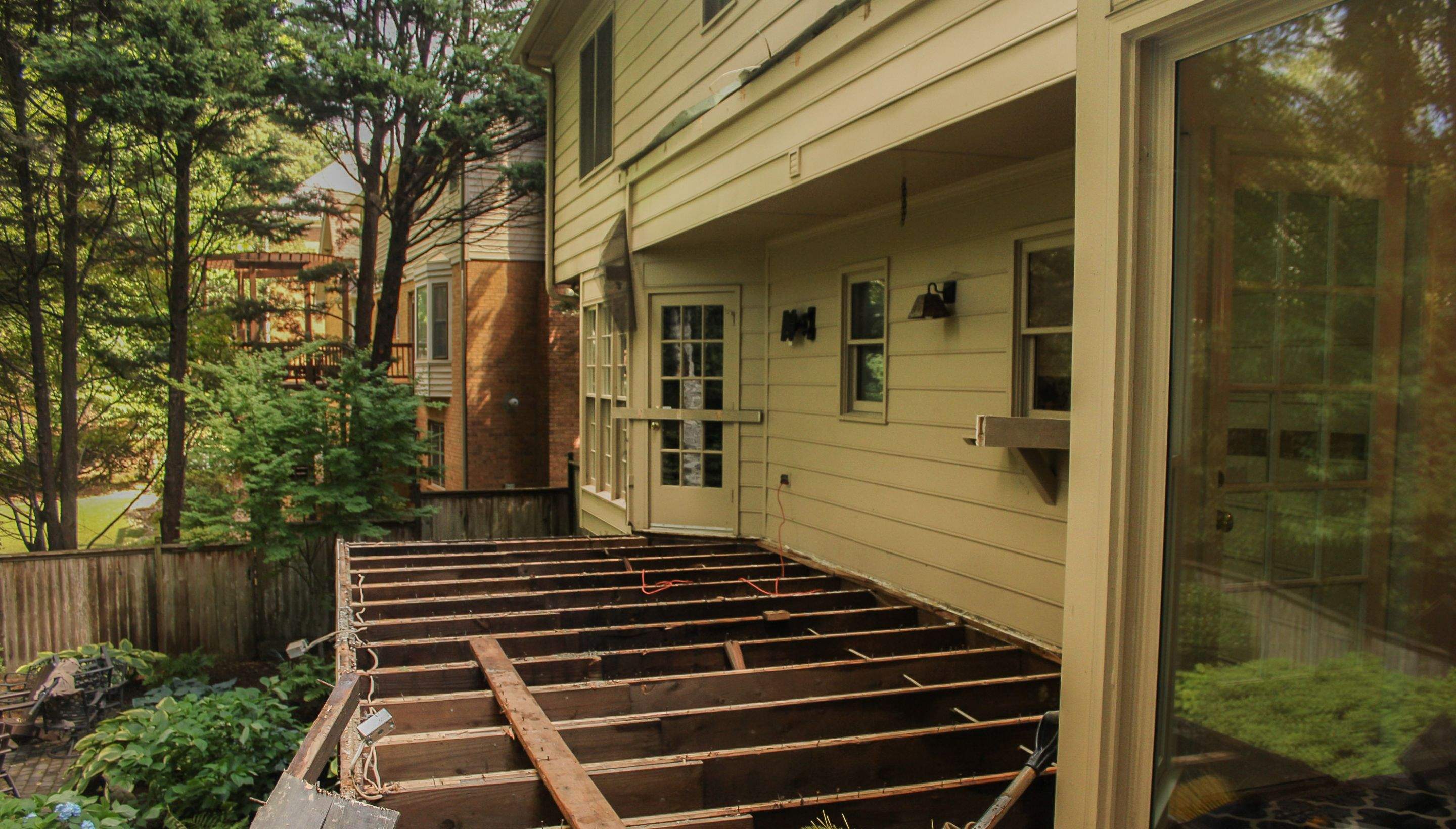 Deckorators Voyage Deck and Shed Style Covered Porch Build with Drink Rail by Nelson Exteriors 