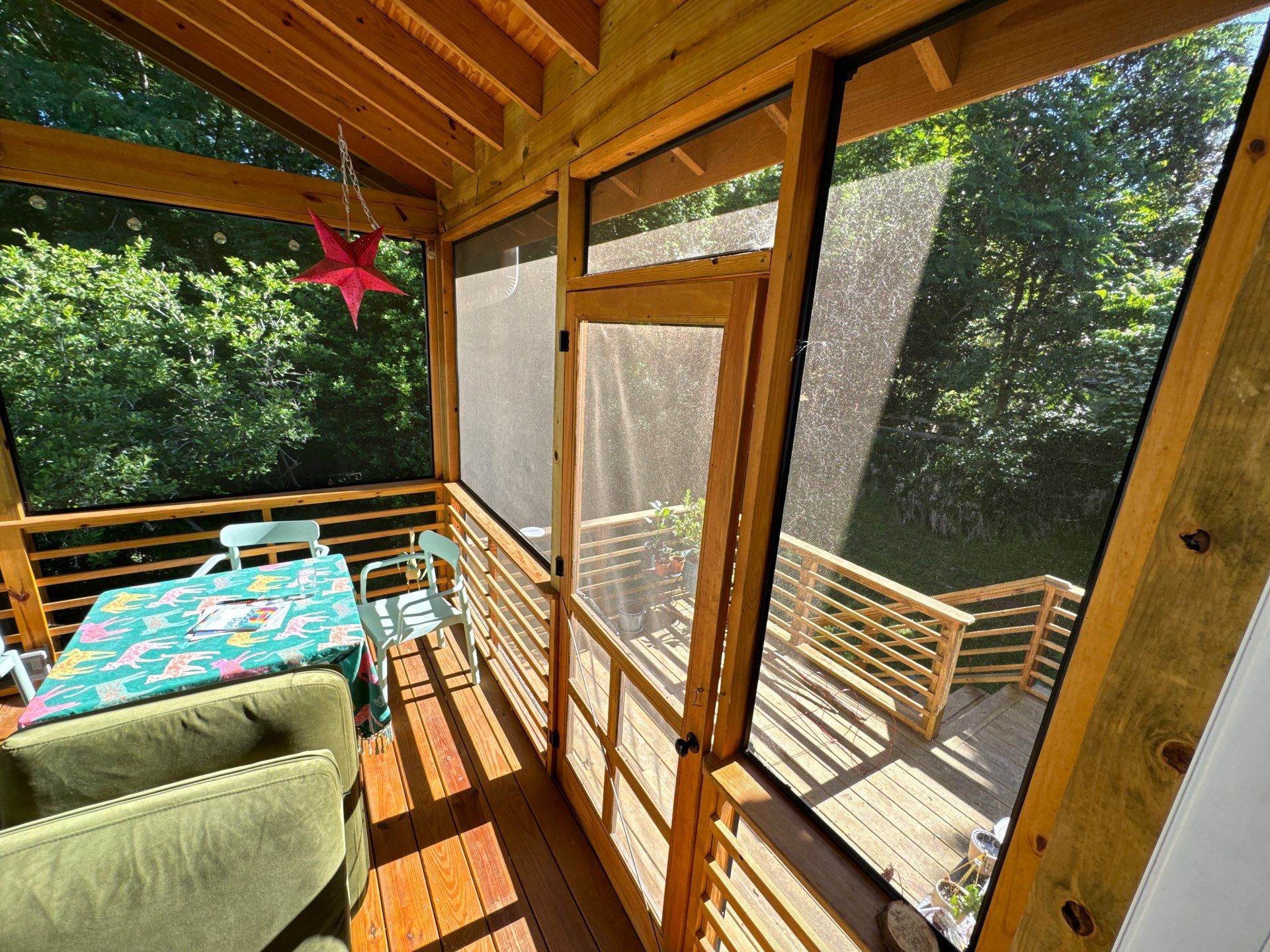Porch staining by GonzalezPainters & Contractors Inc 