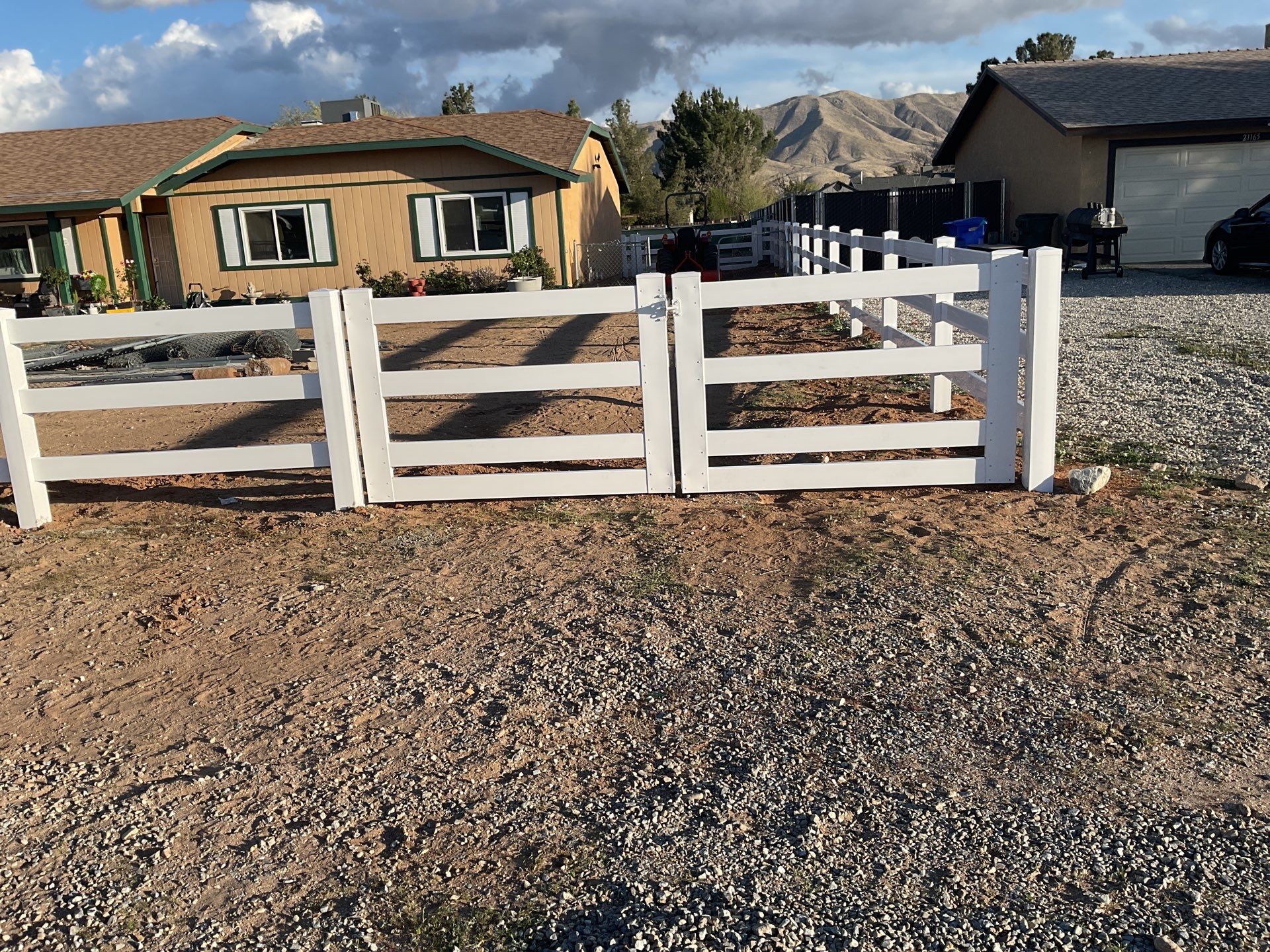 Fence Installation using Ranch Style Vinyl by Fence Guys Inc.