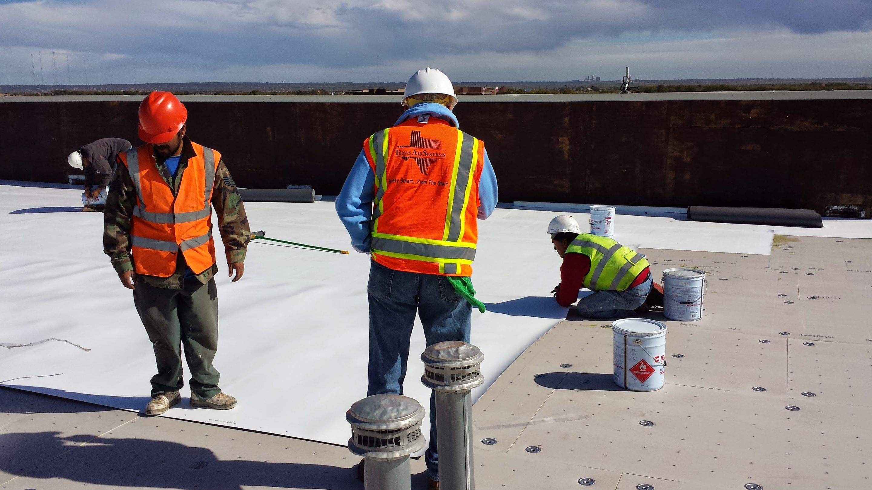 GAF TPO Fully Adhered Flat Roof Project by First United Roofing & Construction